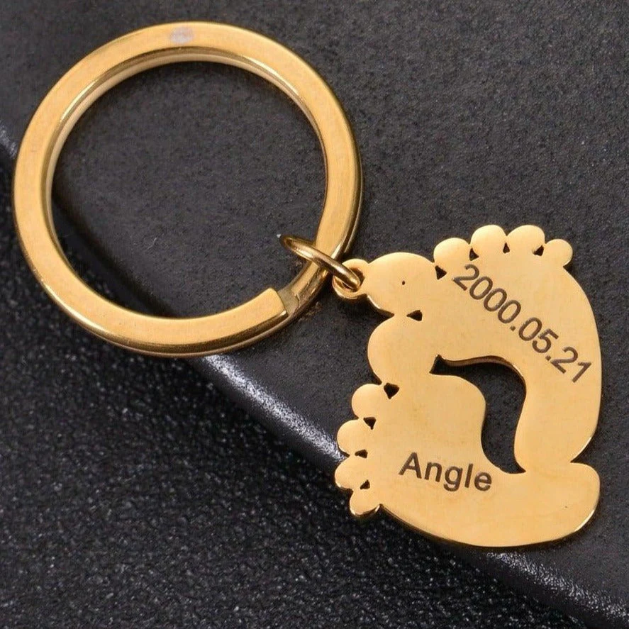 Personalized Baby Foot Keychain with Name - Image 5