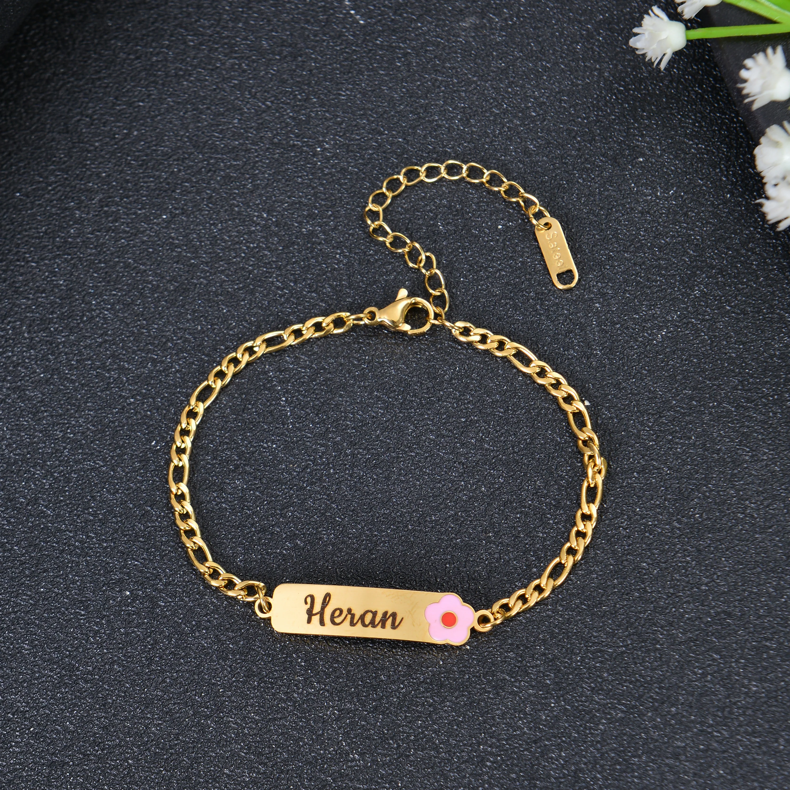 Personalized Bar Name Bracelet with Emoji - Image 2