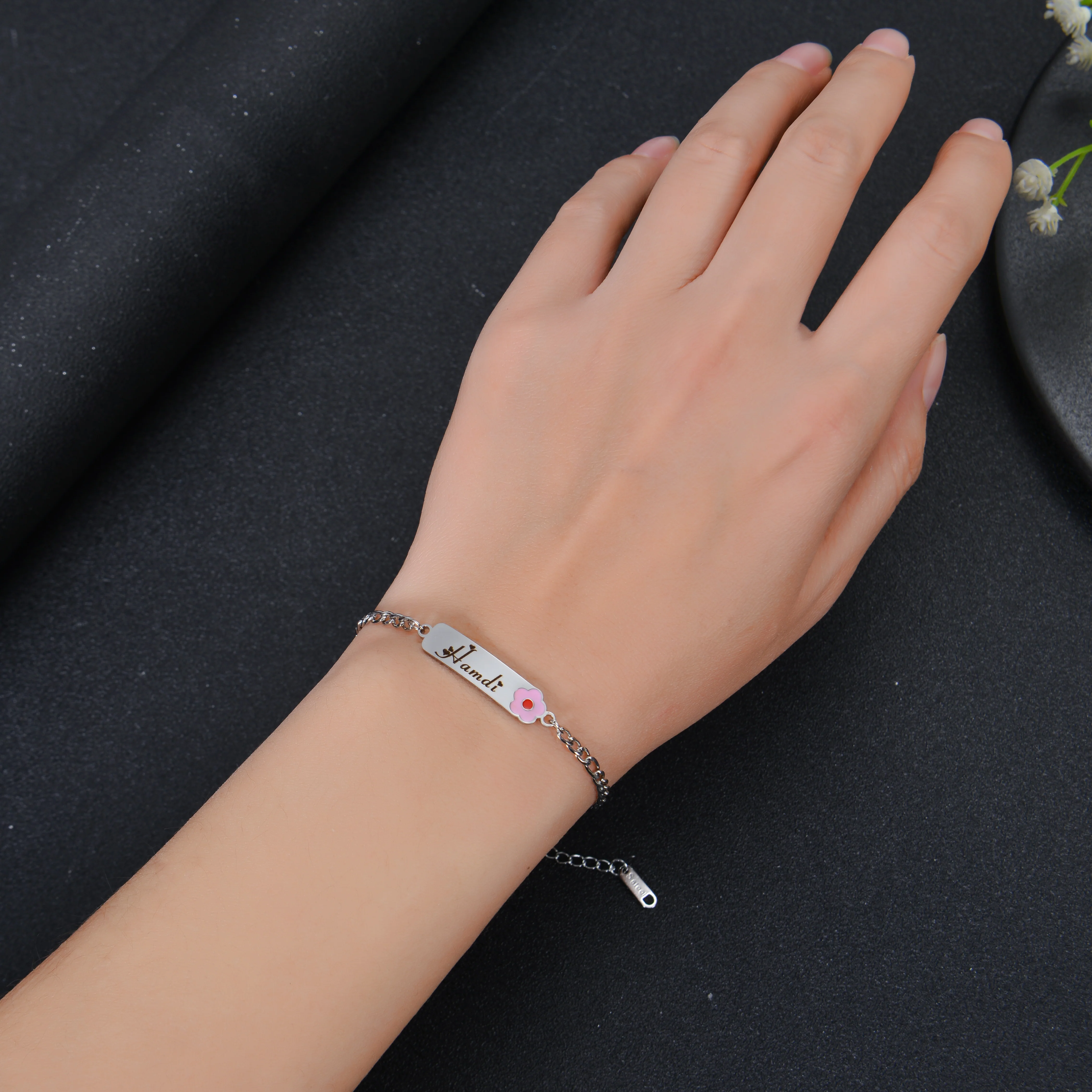 Personalized Bar Name Bracelet with Emoji - Image 5