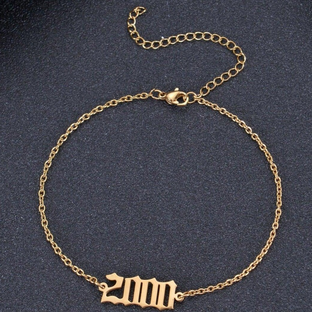 Personalized Birth Year Anklet - Image 5