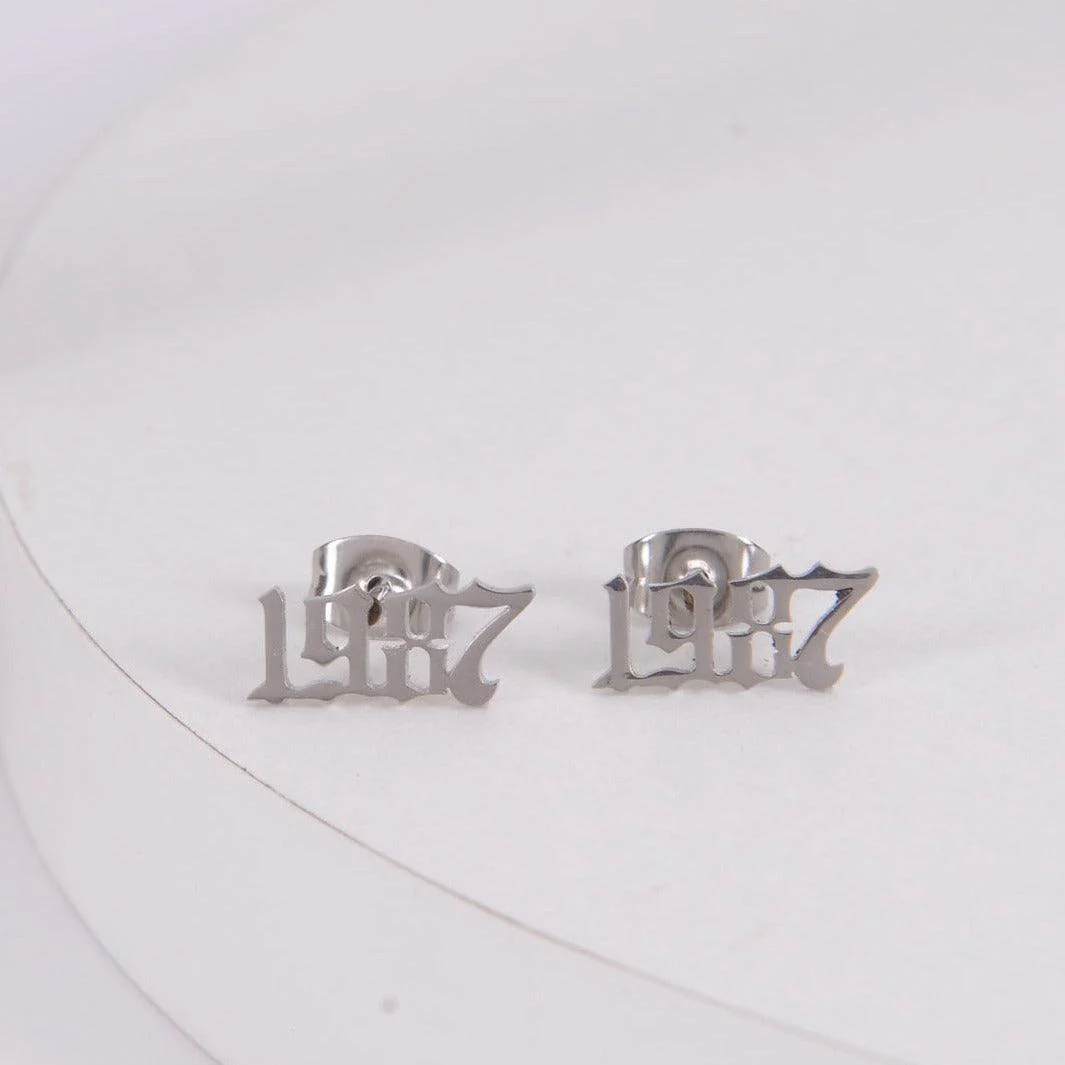Personalized Birth Year Earrings - Image 5