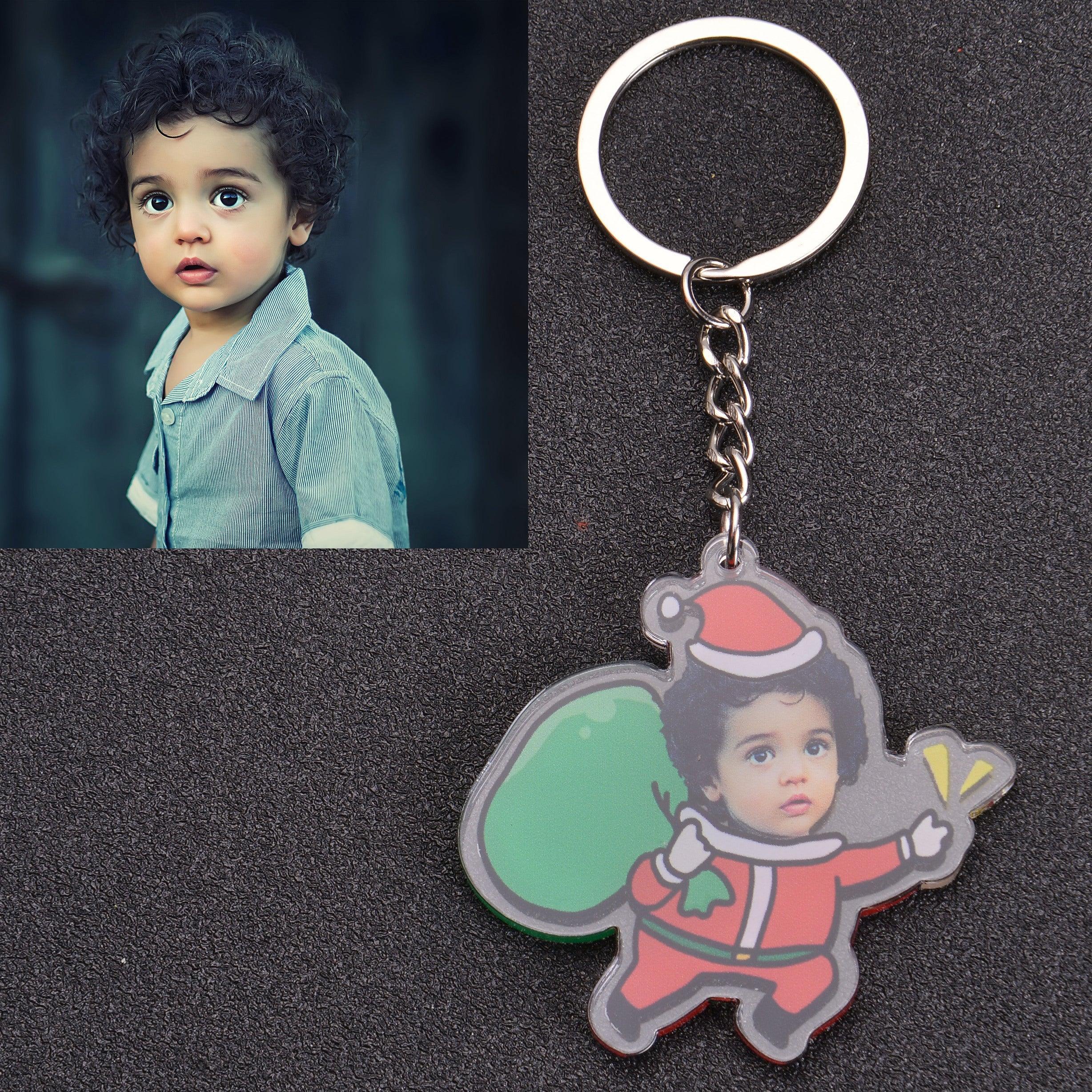 Personalized Christmas Theme Photo Keychain - Image 10