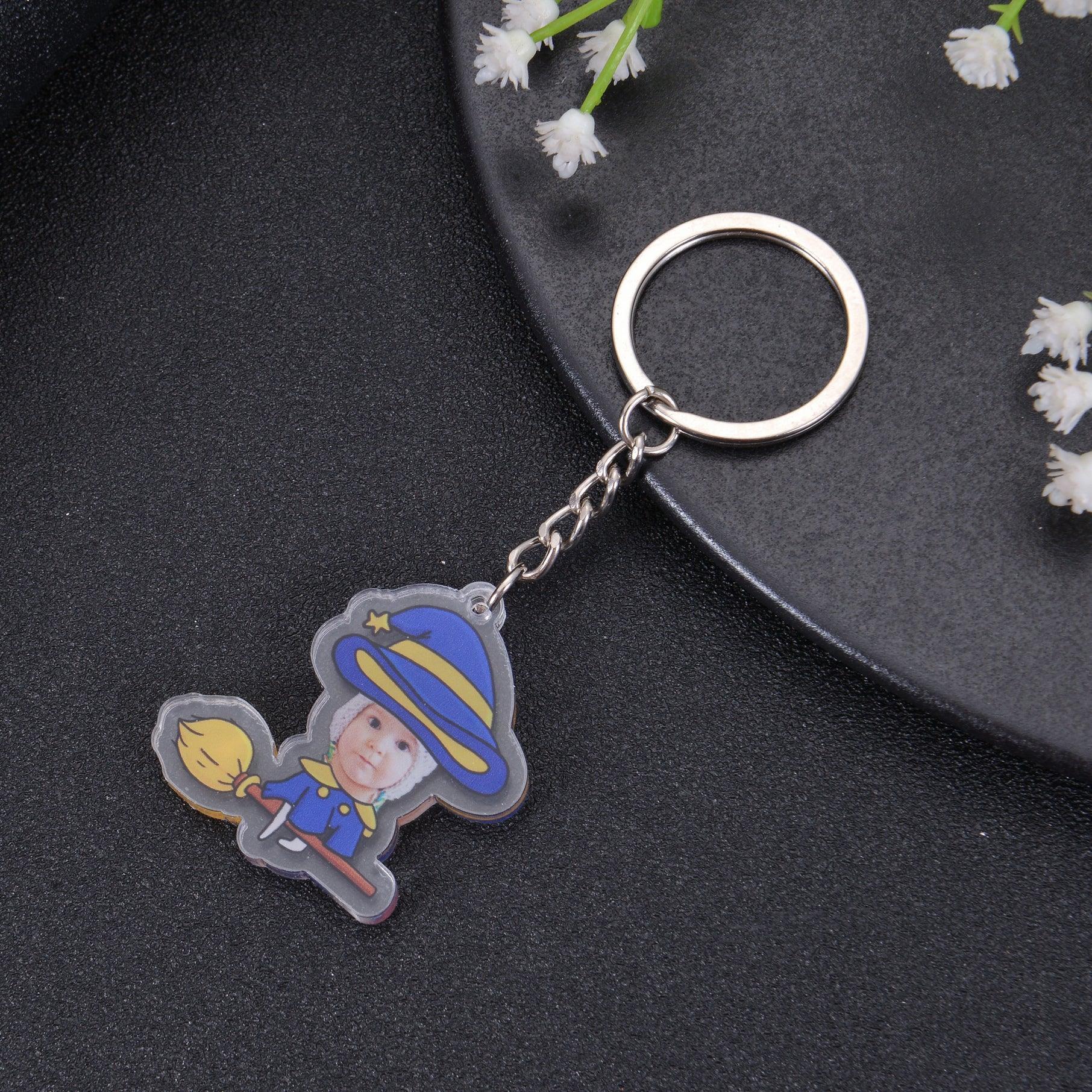Personalized Christmas Theme Photo Keychain - Image 16