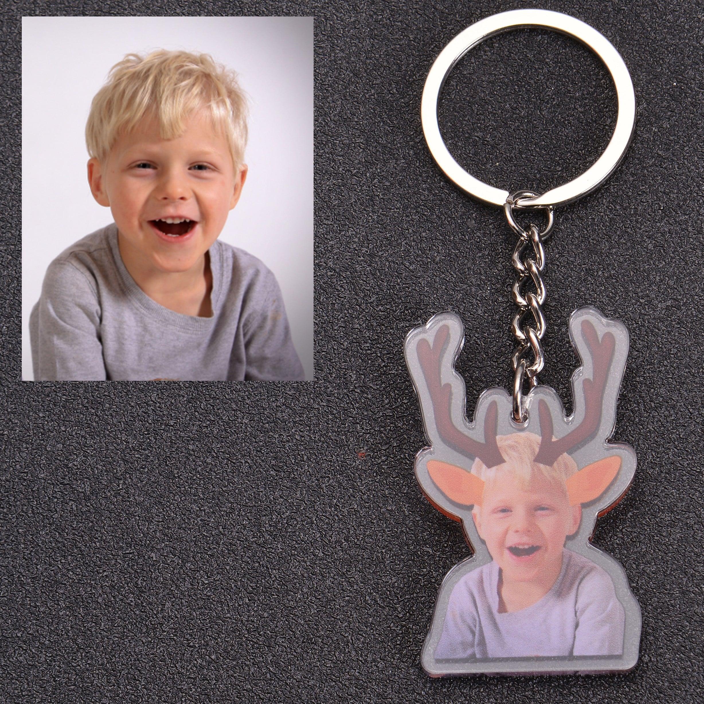 Personalized Christmas Theme Photo Keychain - Image 3