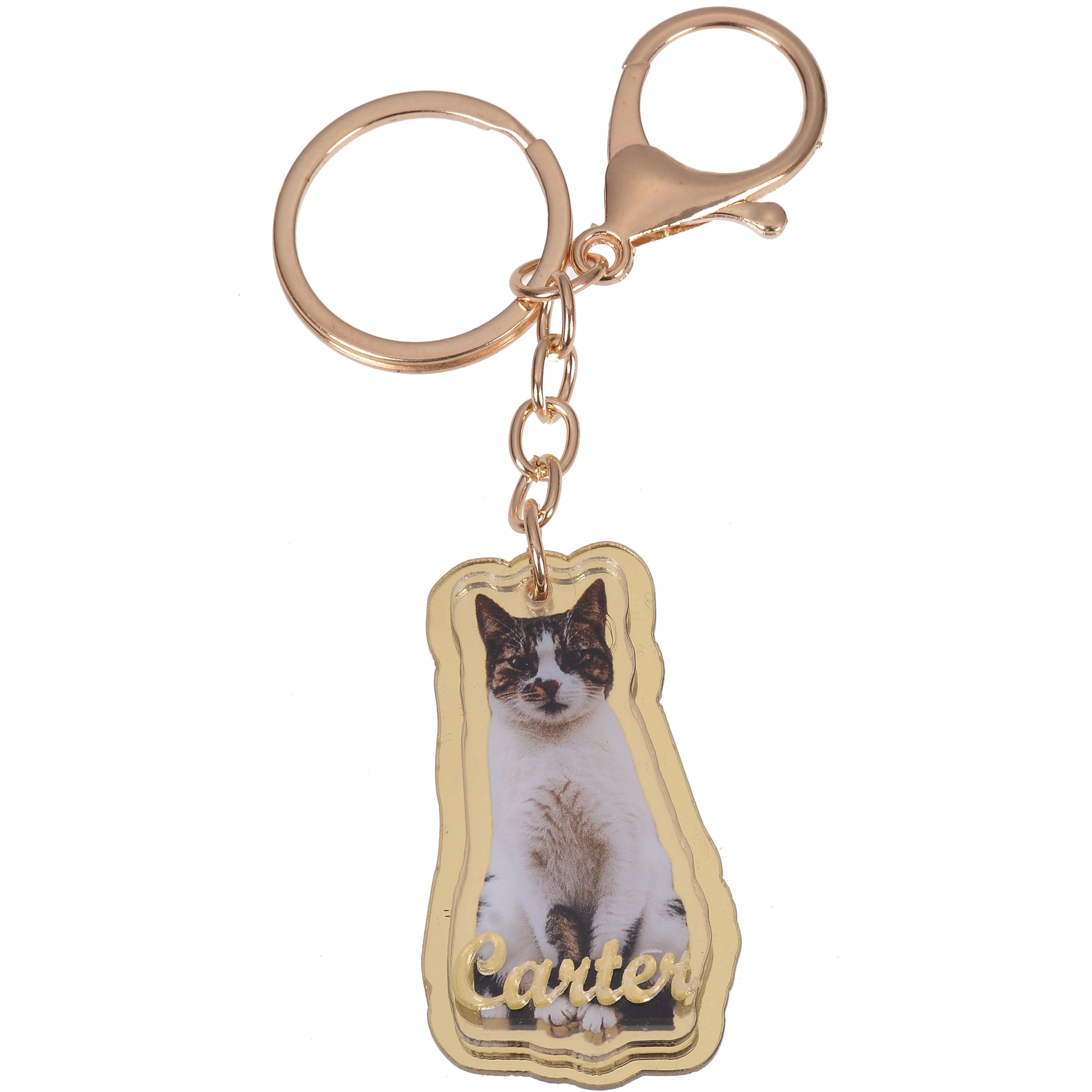 Personalized Colorful Acrylic Pet Photo Keychain - Image 2