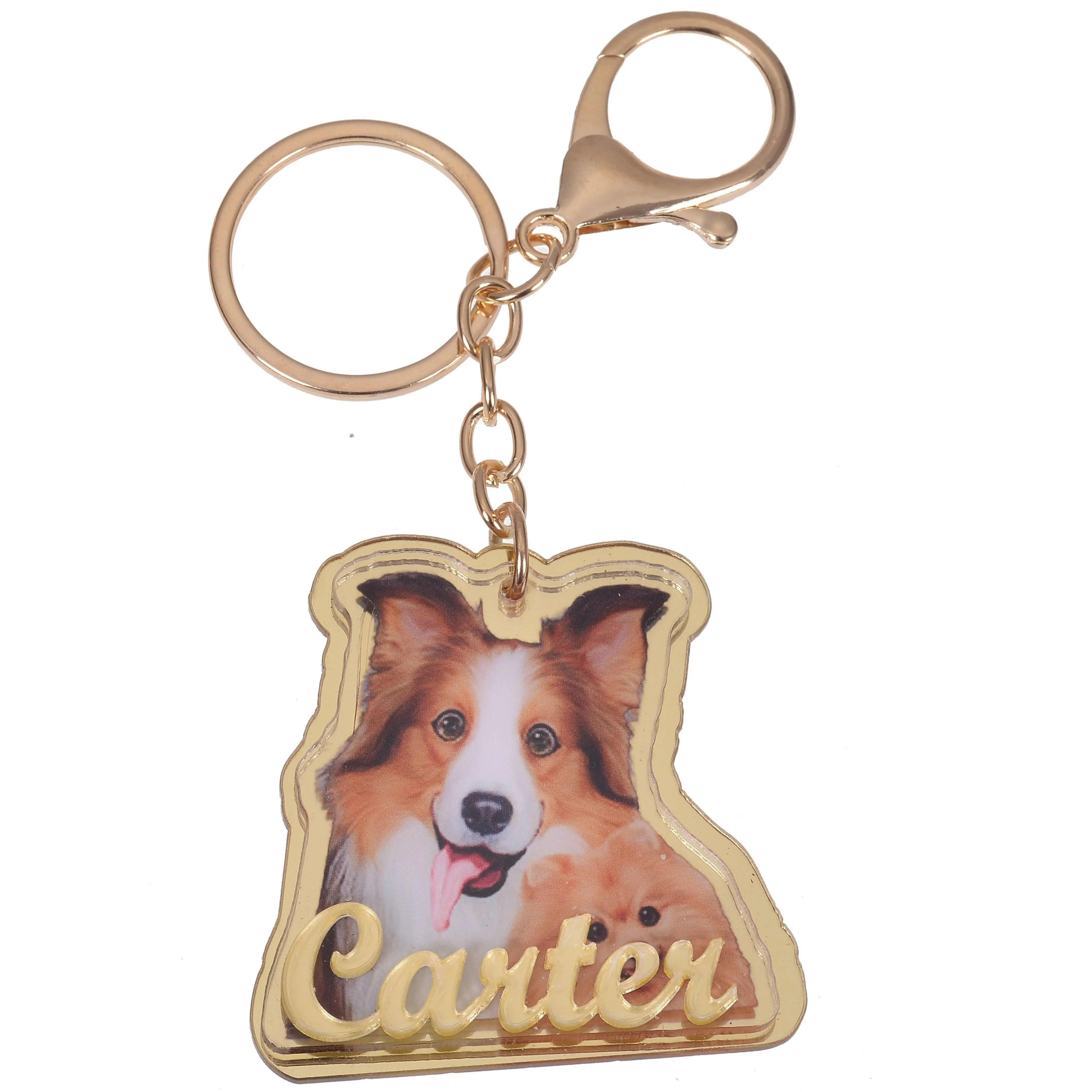 Personalized Colorful Acrylic Pet Photo Keychain - Image 3