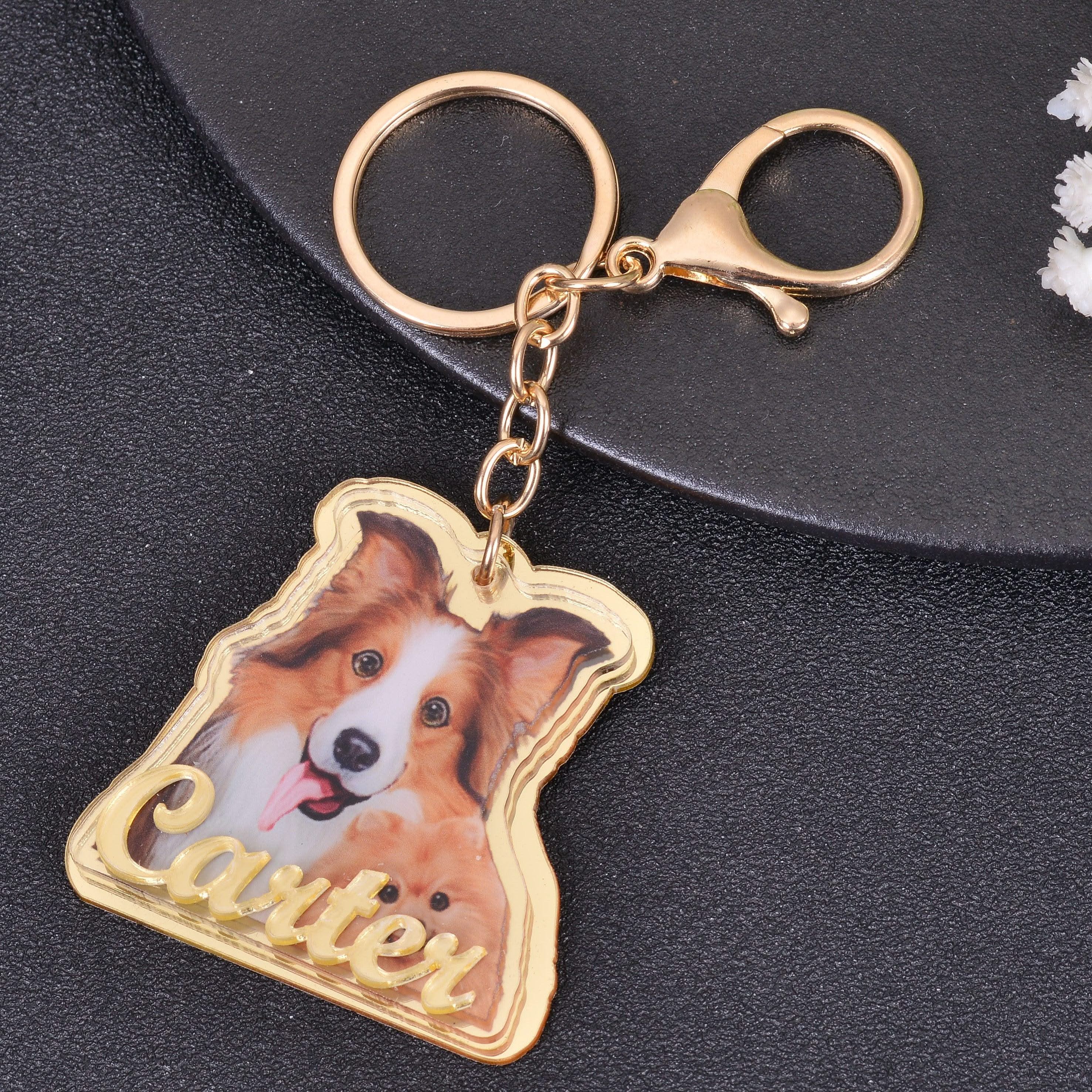 Personalized Colorful Acrylic Pet Photo Keychain - Image 6