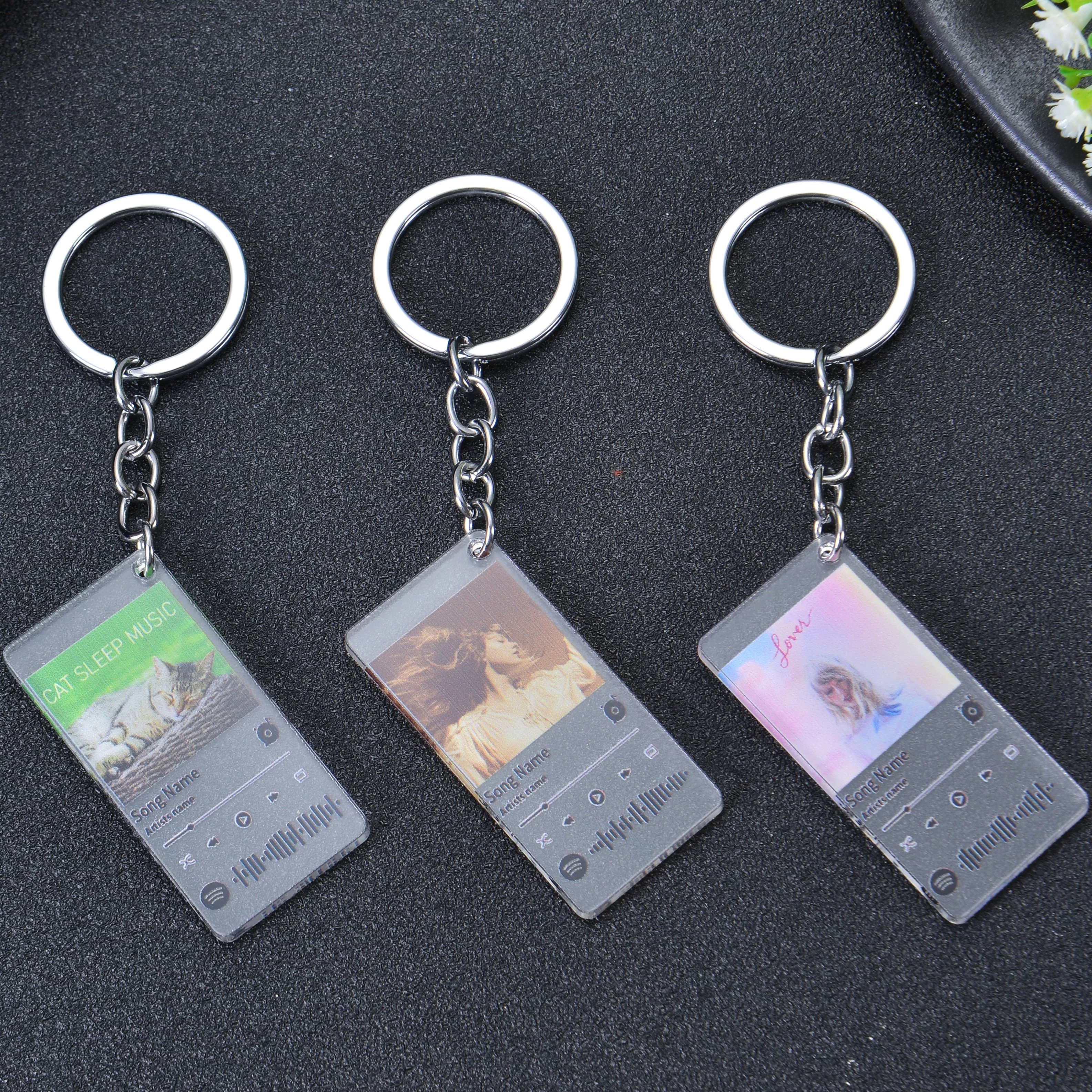 Personalized Colorful Photo Acrylic Spotify Keychain - Image 2