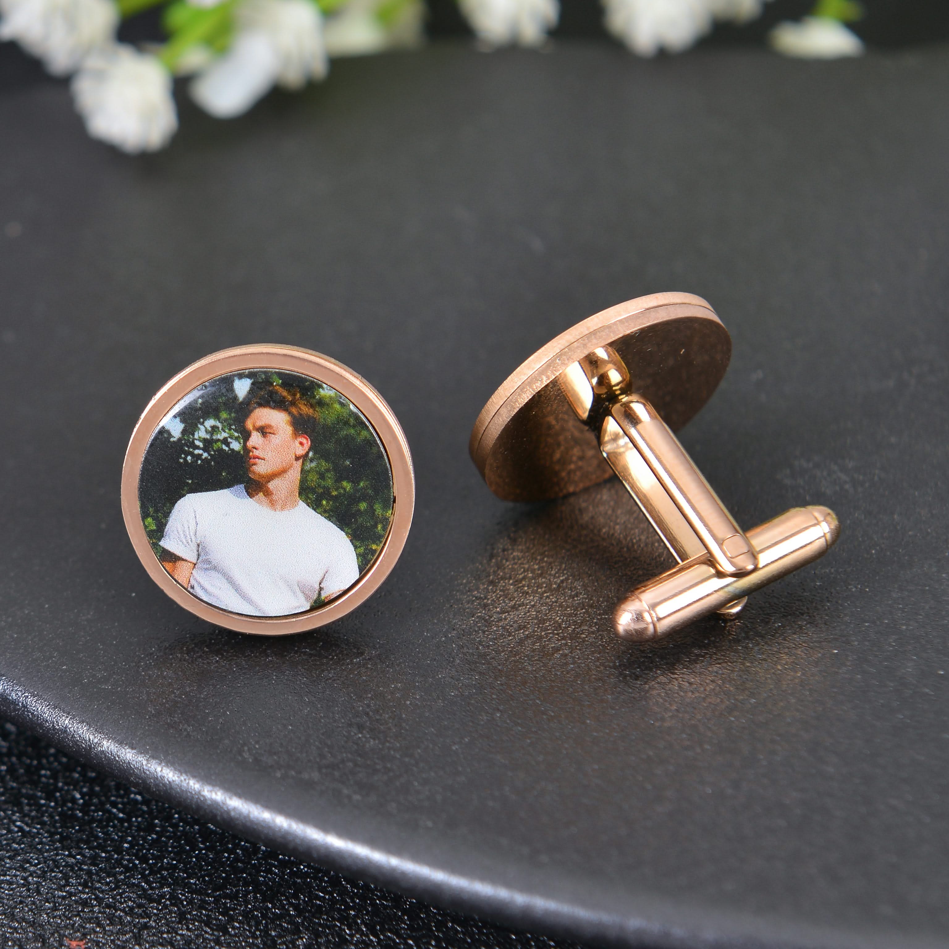 Personalized Colorful Photo Cufflink - Image 3