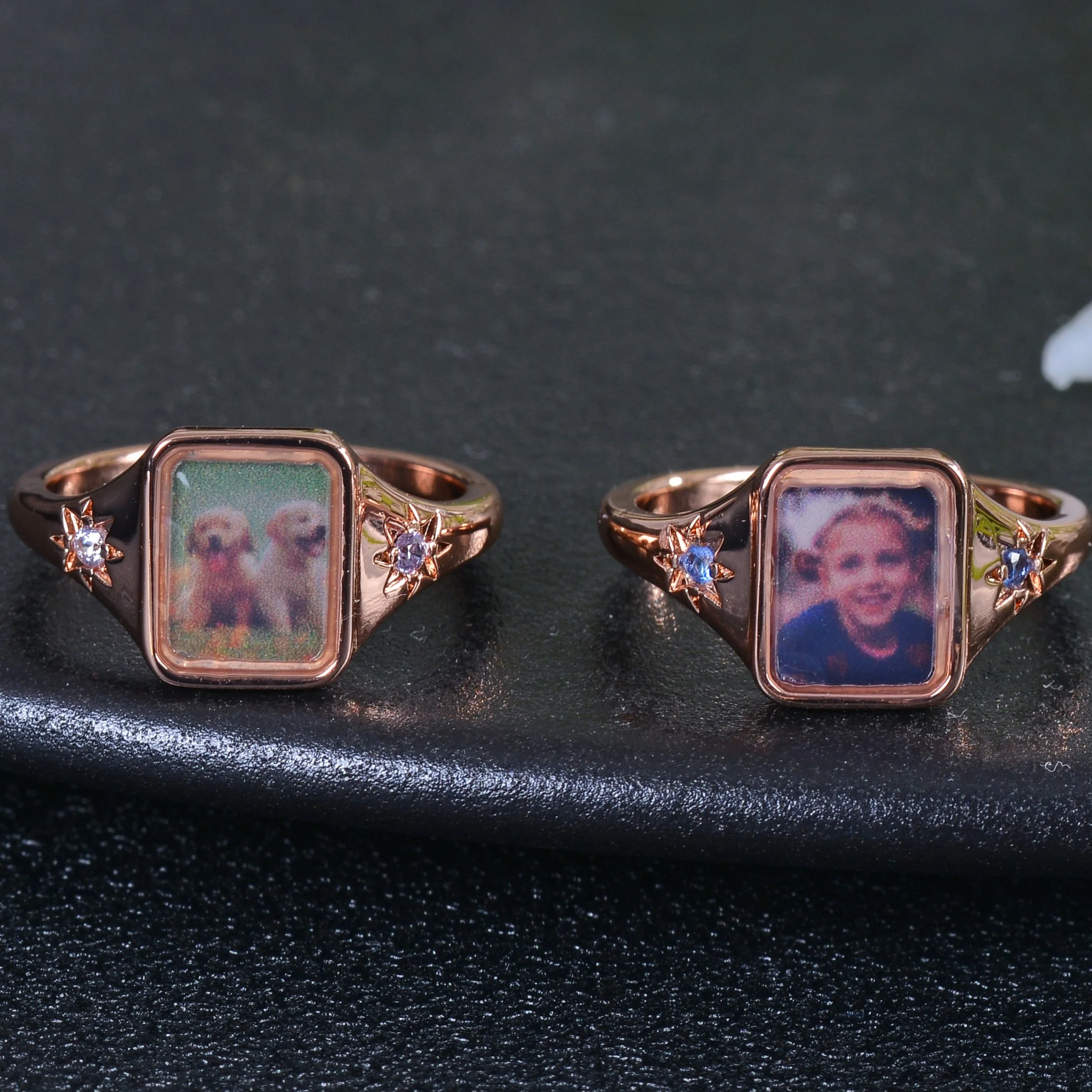 Personalized Colorful Photo Square Ring - Image 4