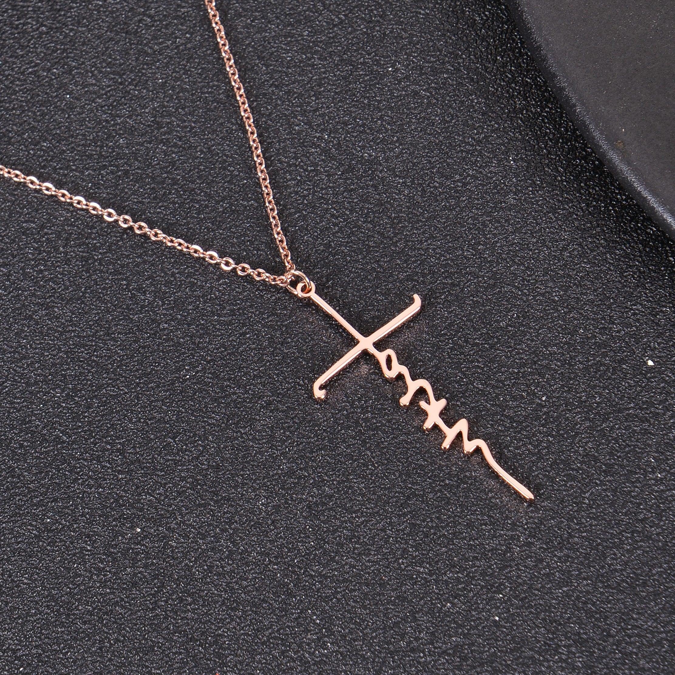 Personalized Cross Name Necklace - Image 7