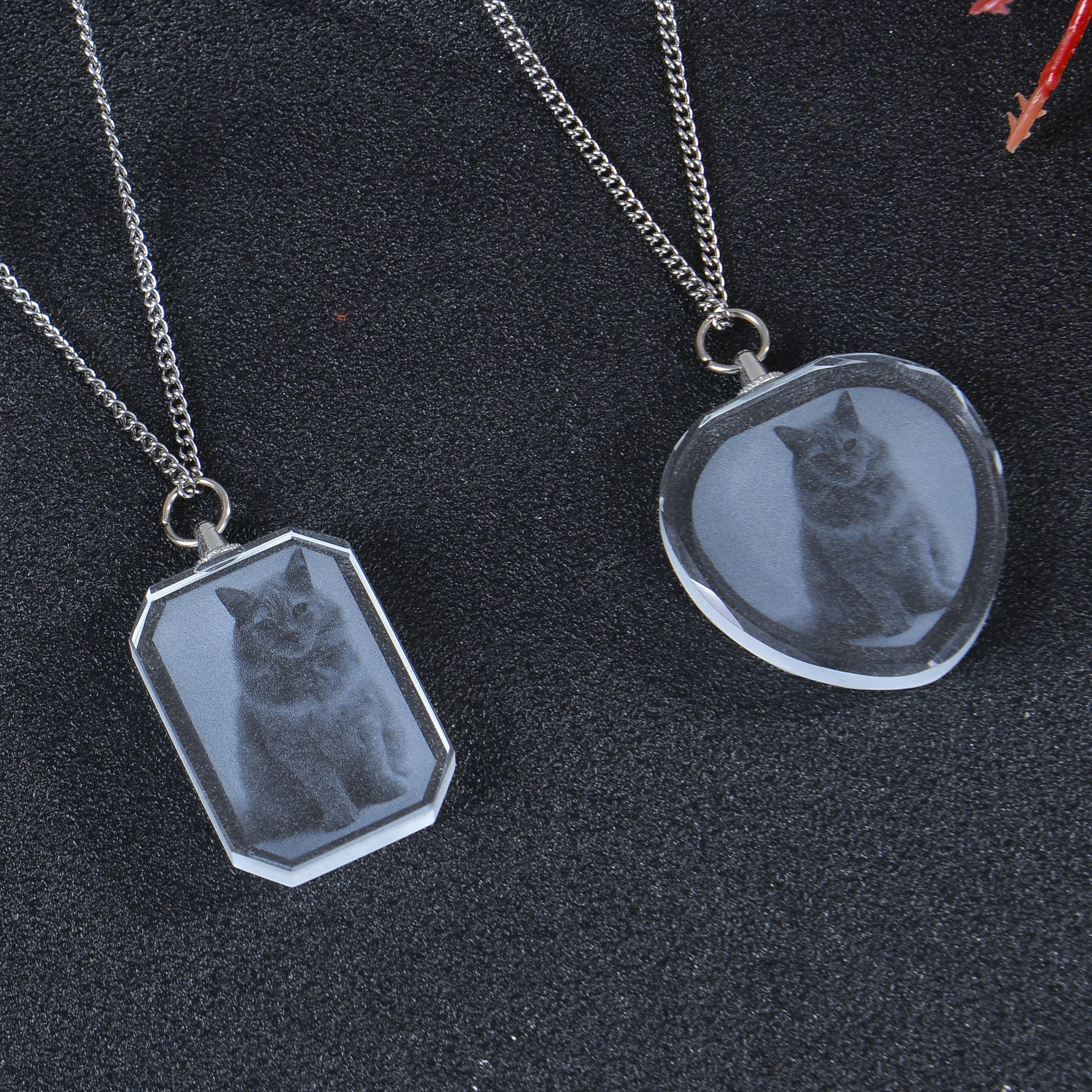 Personalized Crystal Photo Necklace - Image 2