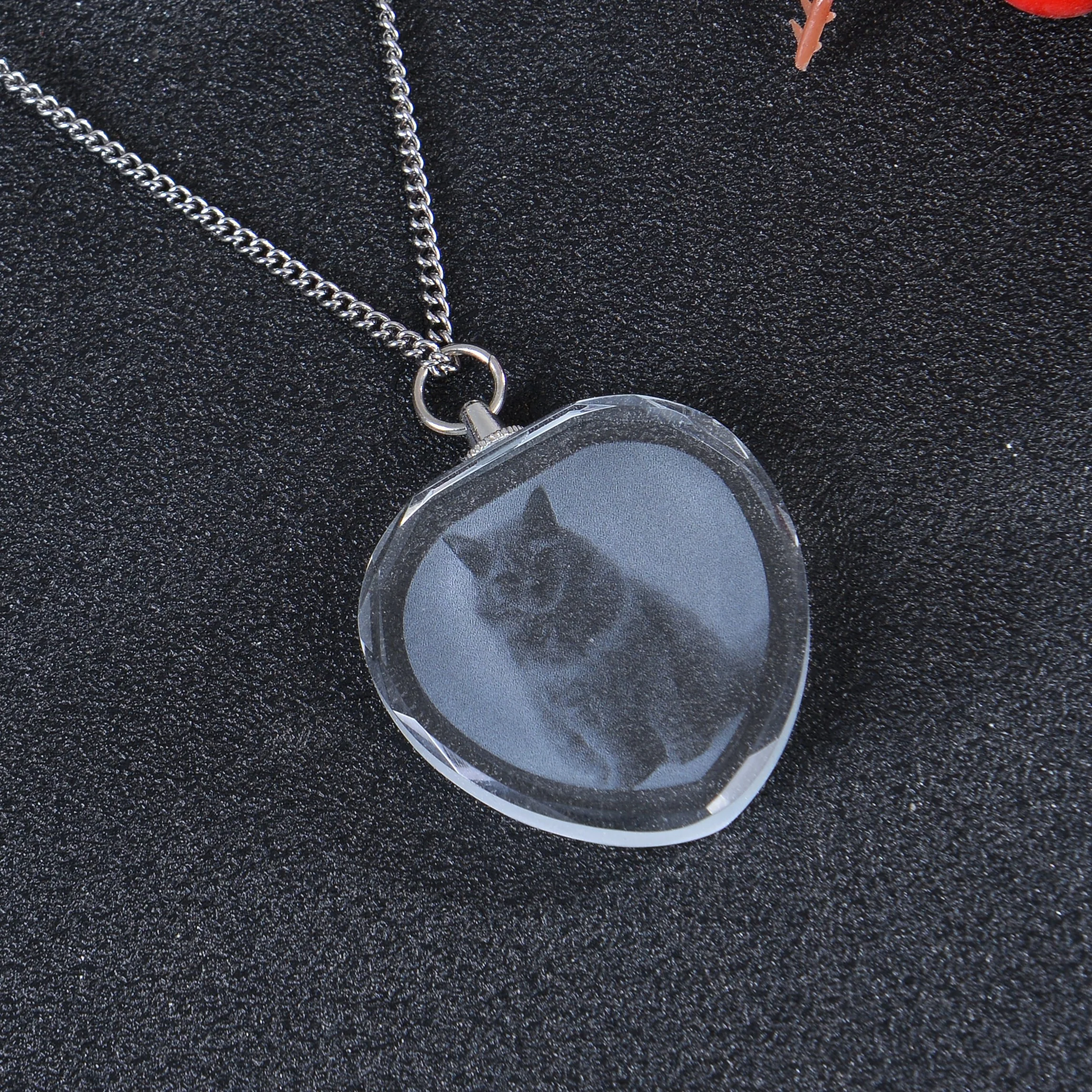 Personalized Crystal Photo Necklace - Image 4