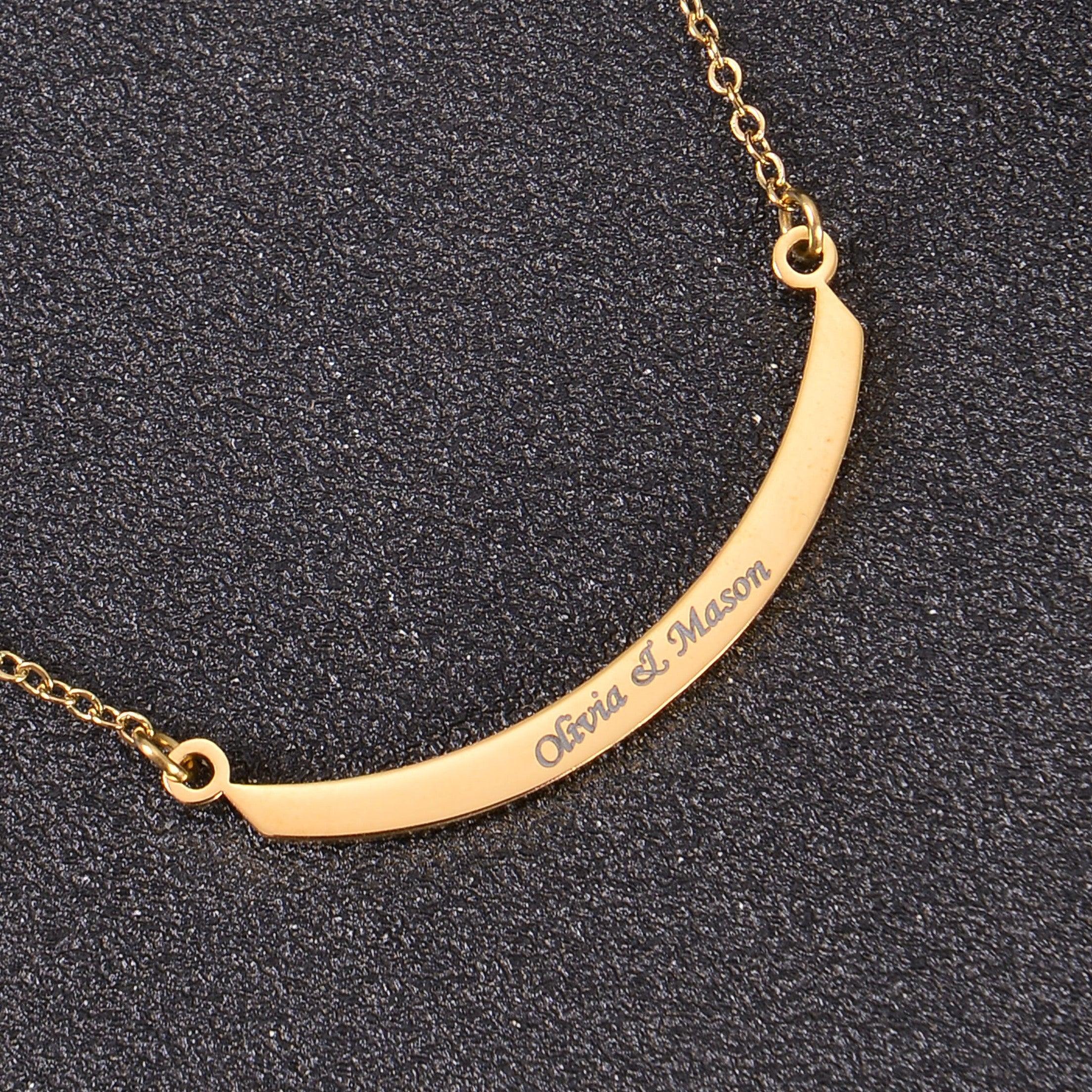 Personalized Curved Bar Necklace - Image 7