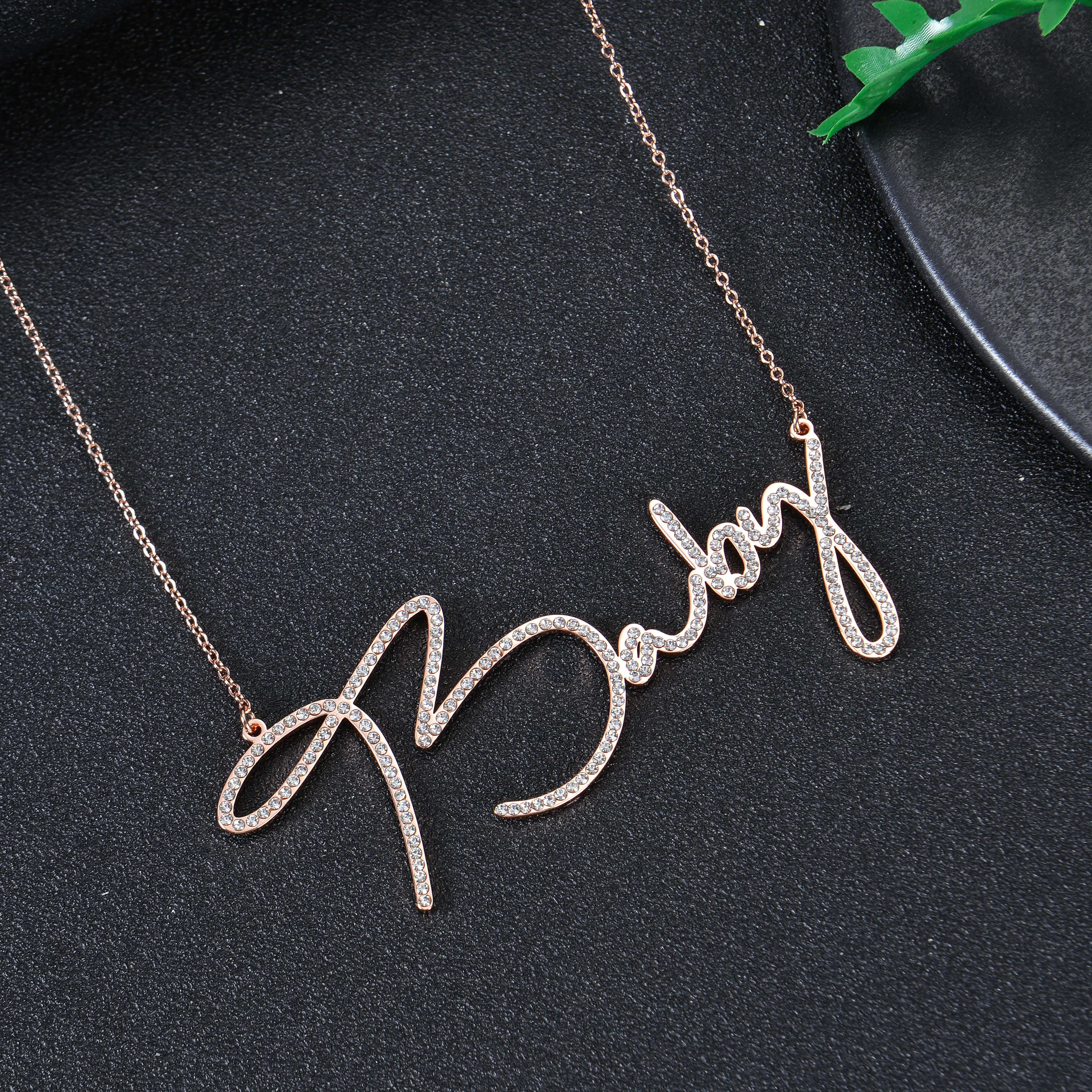Personalized Diamond Cursive Name Necklace - Image 2