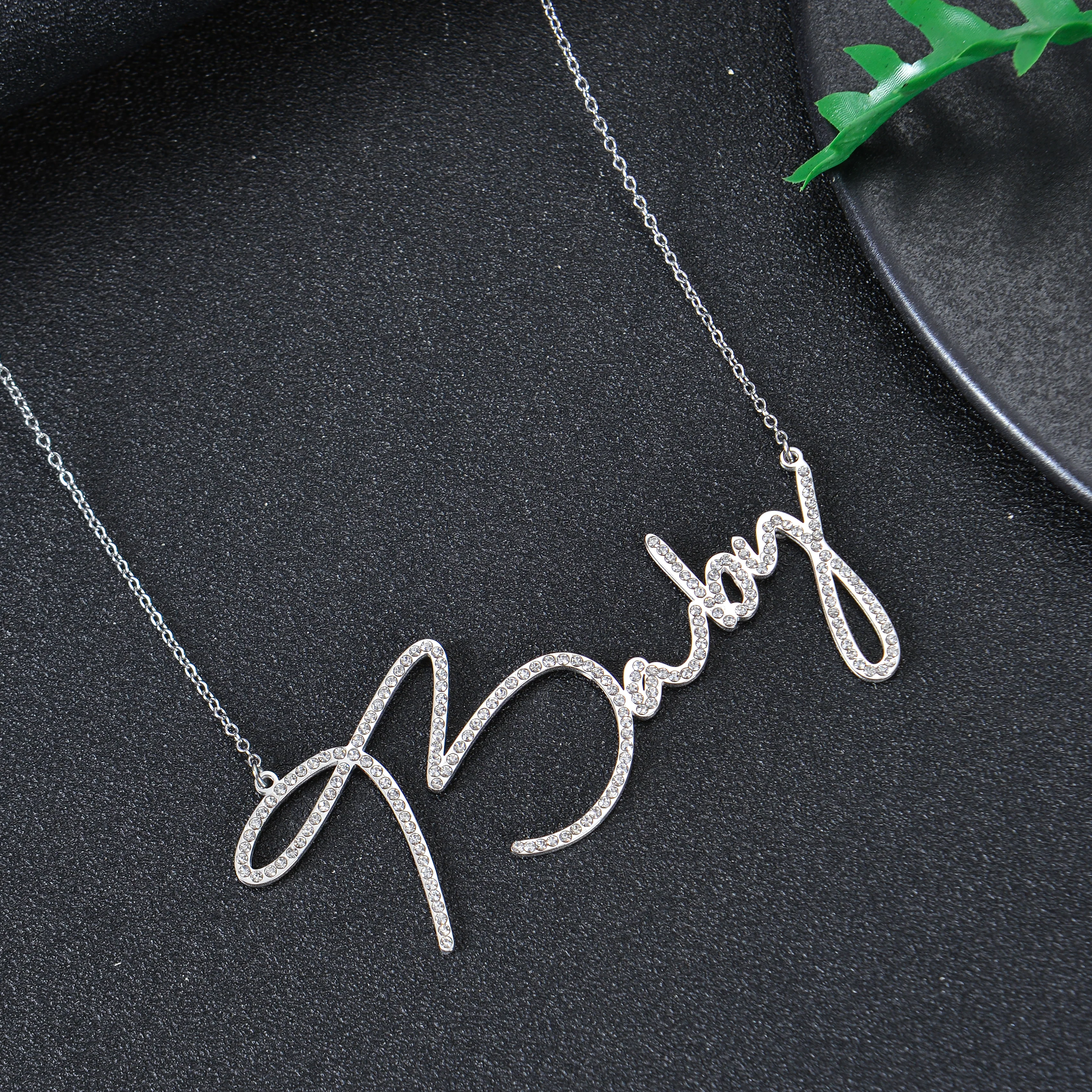 Personalized Diamond Cursive Name Necklace - Image 3