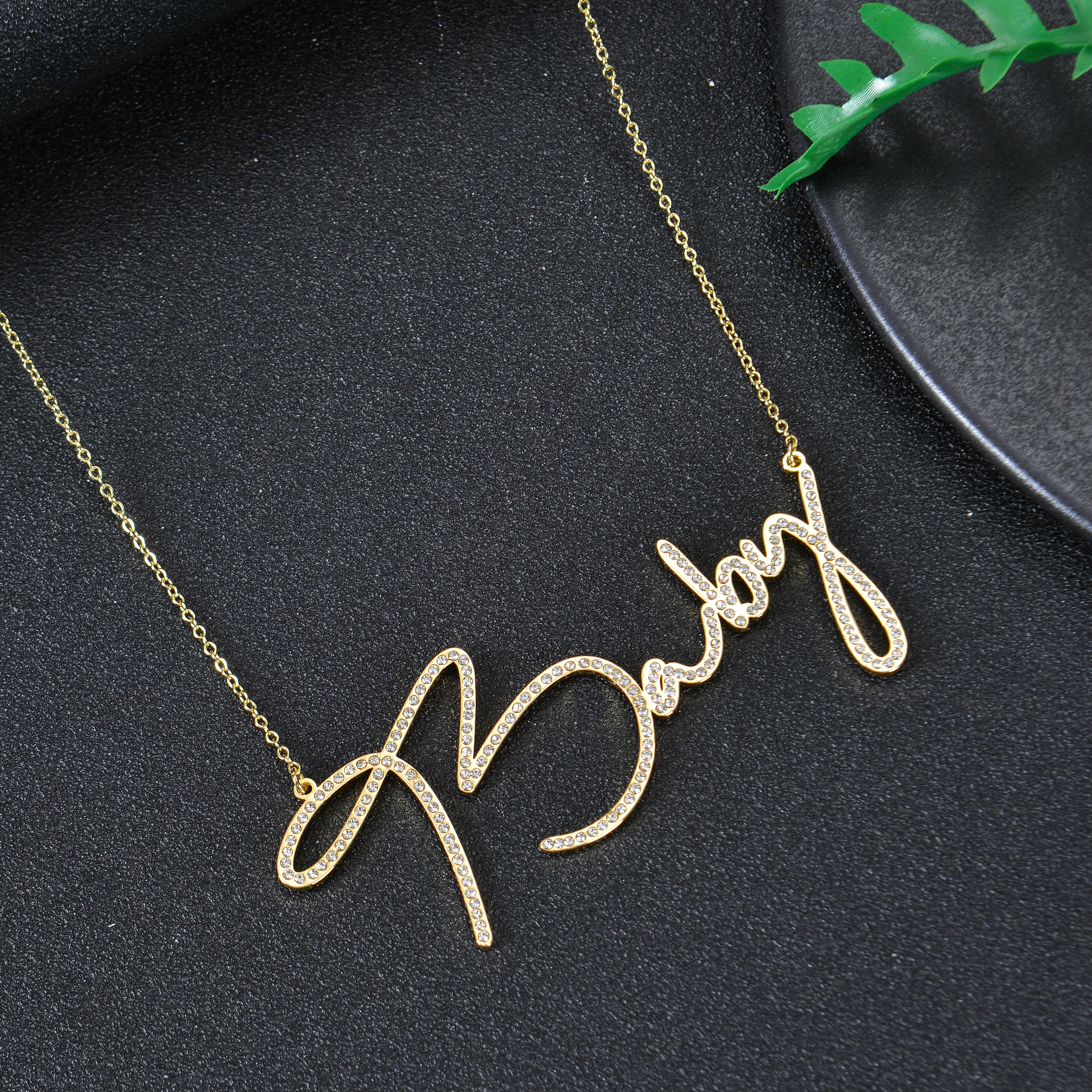 Personalized Diamond Cursive Name Necklace - Image 4