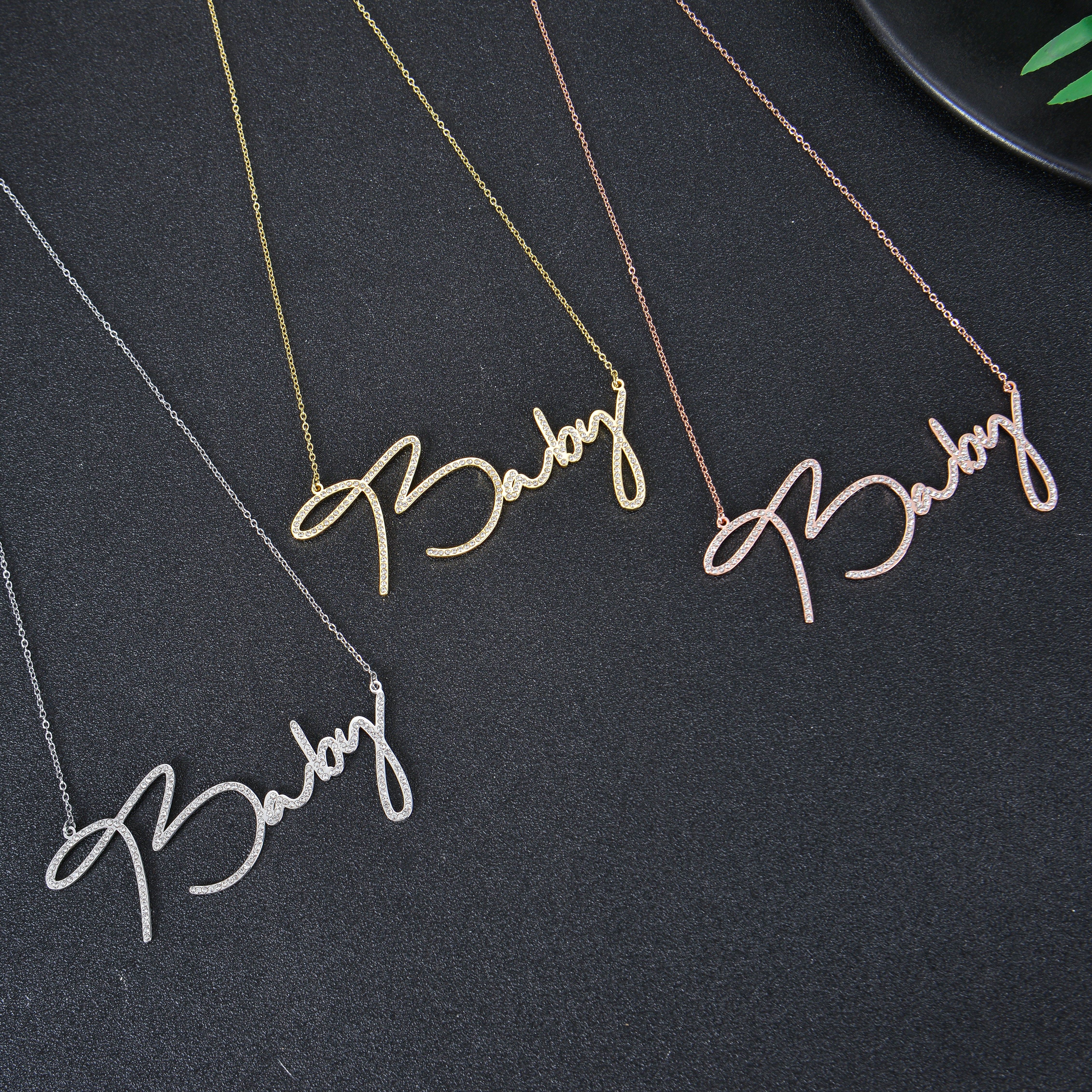 Personalized Diamond Cursive Name Necklace - Image 6