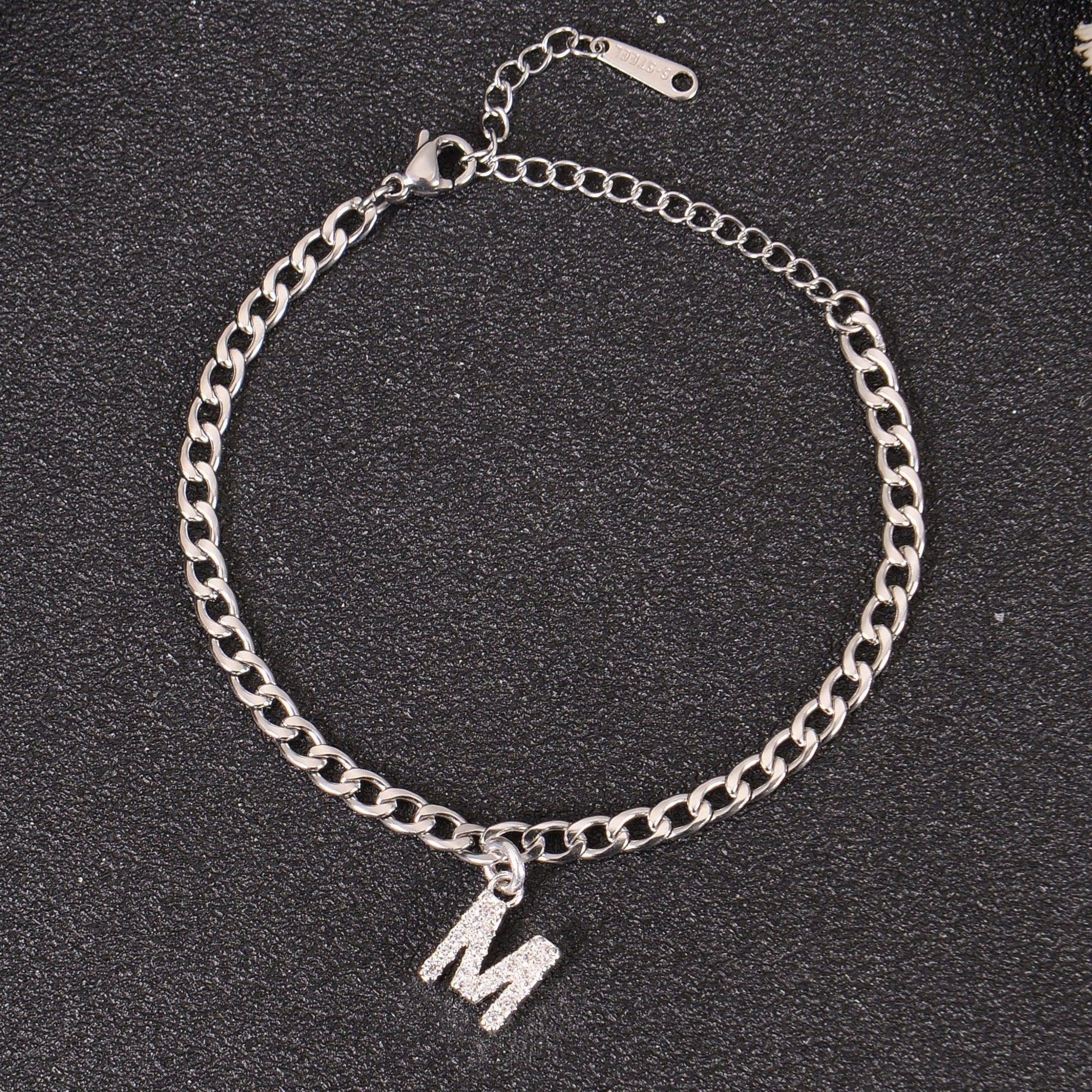 Diamond Studded A-Z Initial Letter Bracelets - Image 3