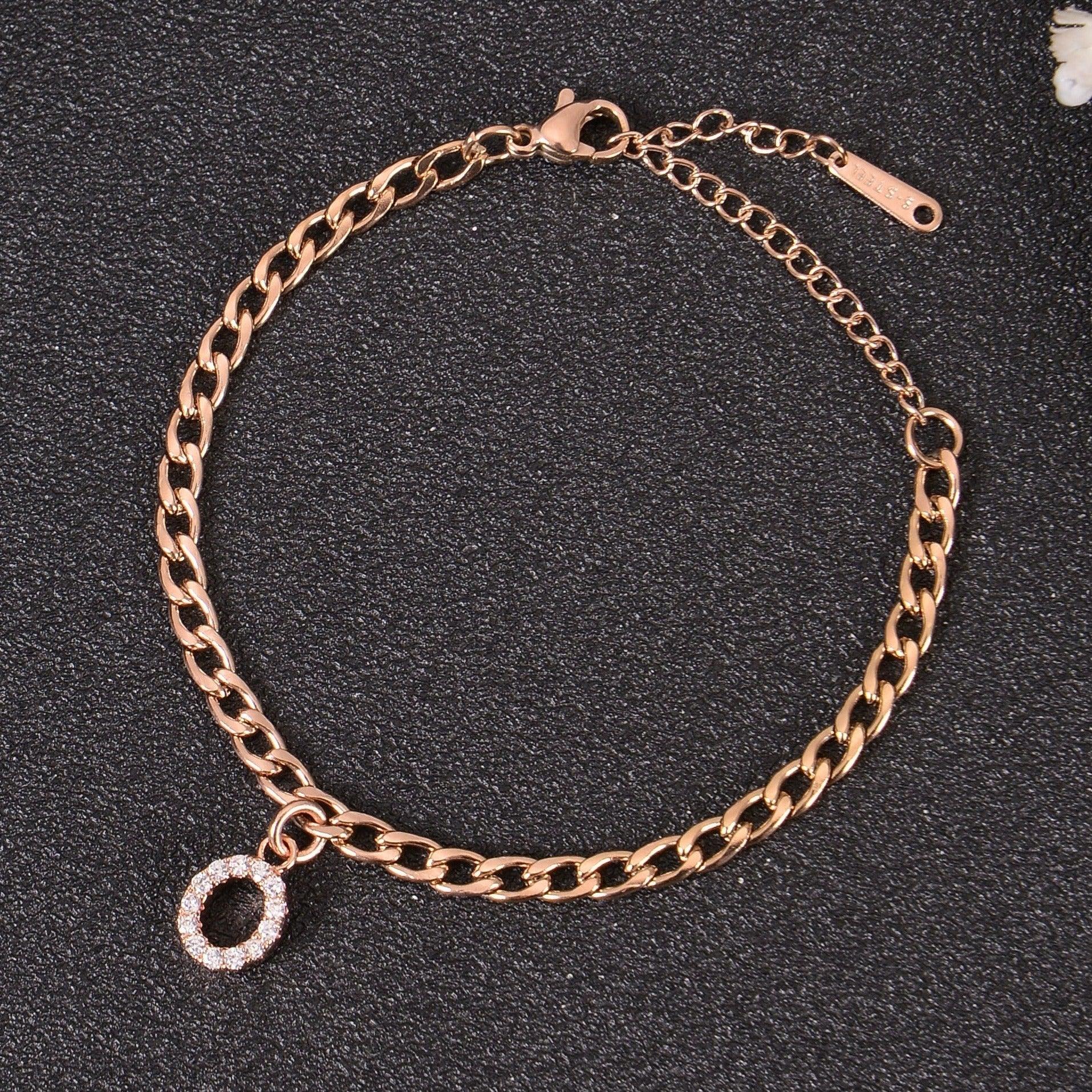 Diamond Studded A-Z Initial Letter Bracelets - Image 6
