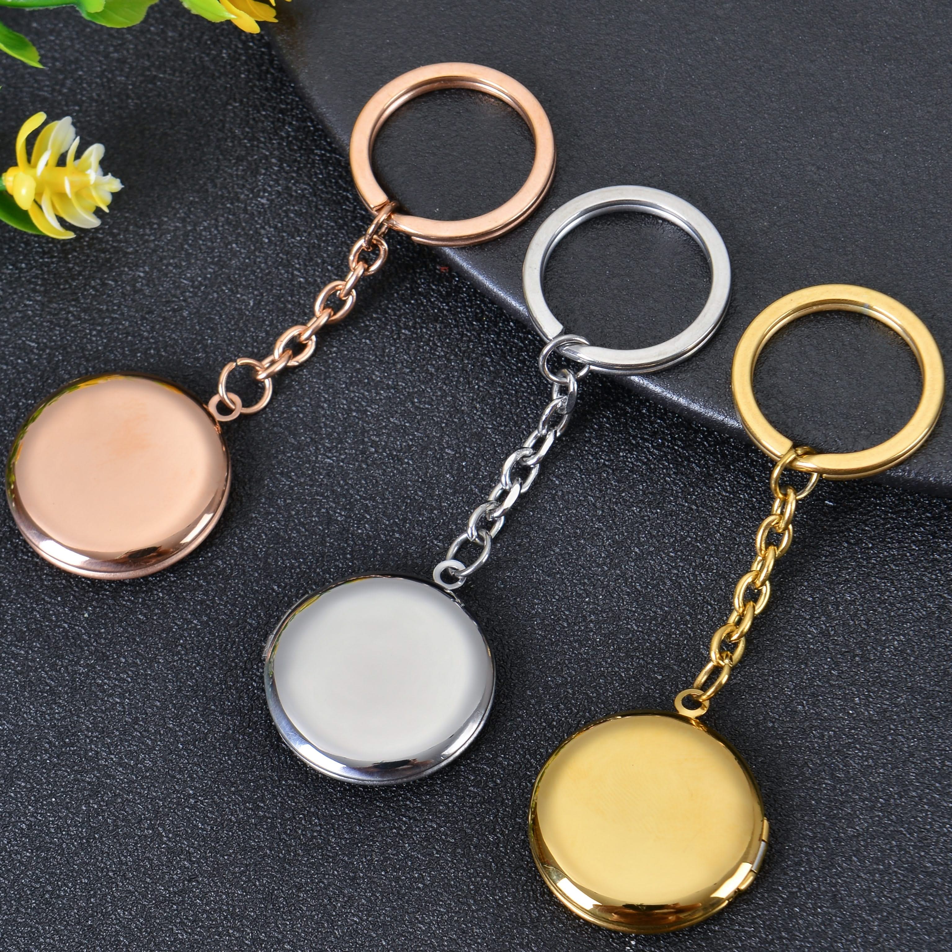 Personalized Foldable Frame Photo Keychain Circle - Image 5