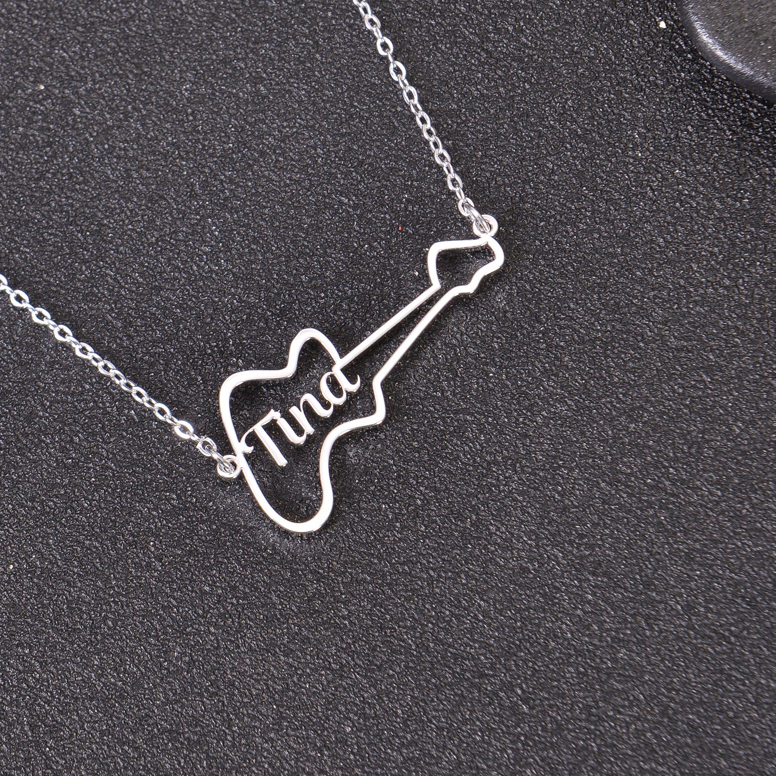 Personalized Guitar Name Necklace - Image 4