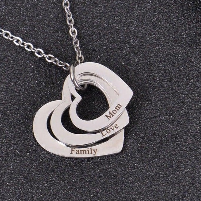 Personalized Multiple Heart Pendant Name Necklace - Image 4