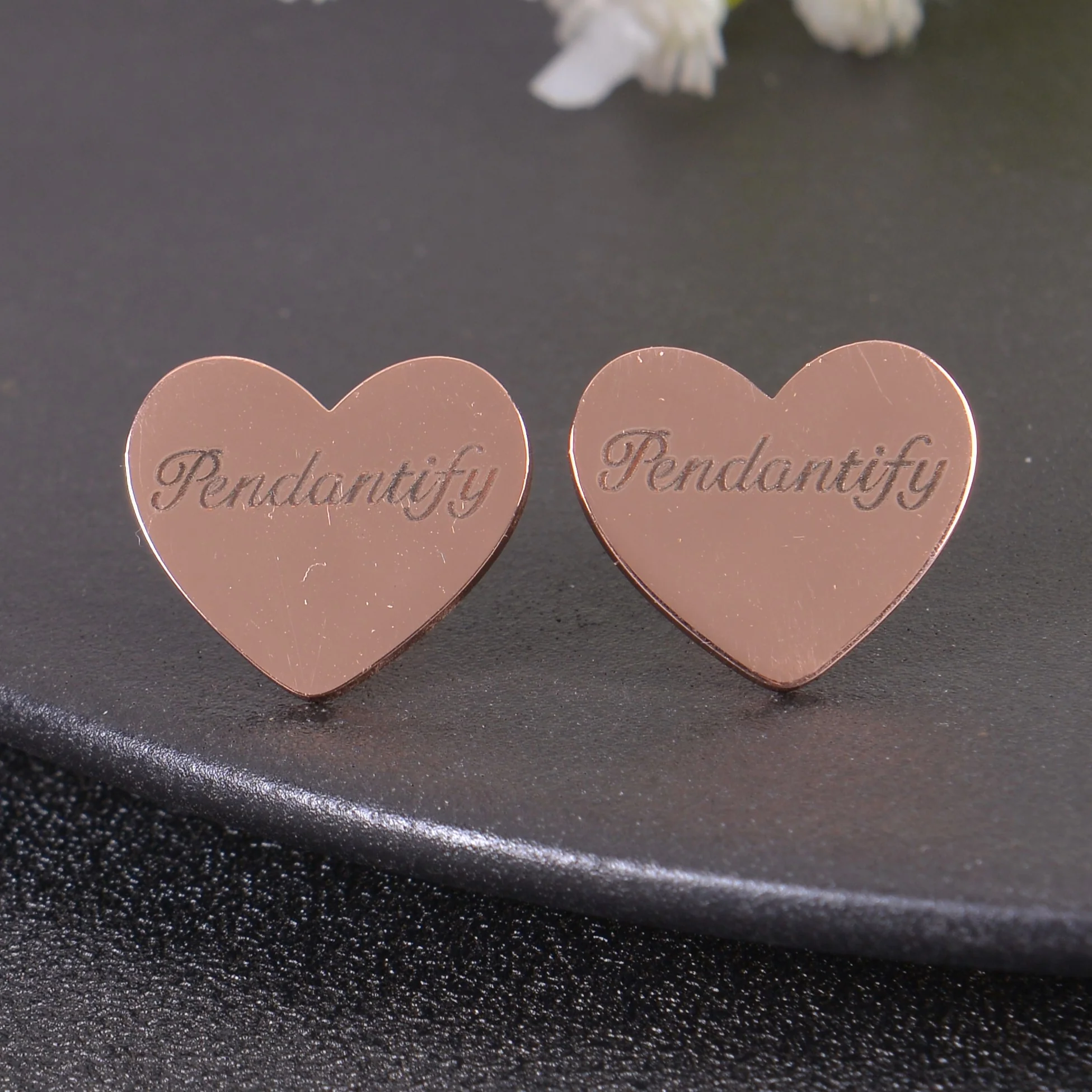 Personalized Heart-shaped Stud Earrings with Custom Name - Image 6
