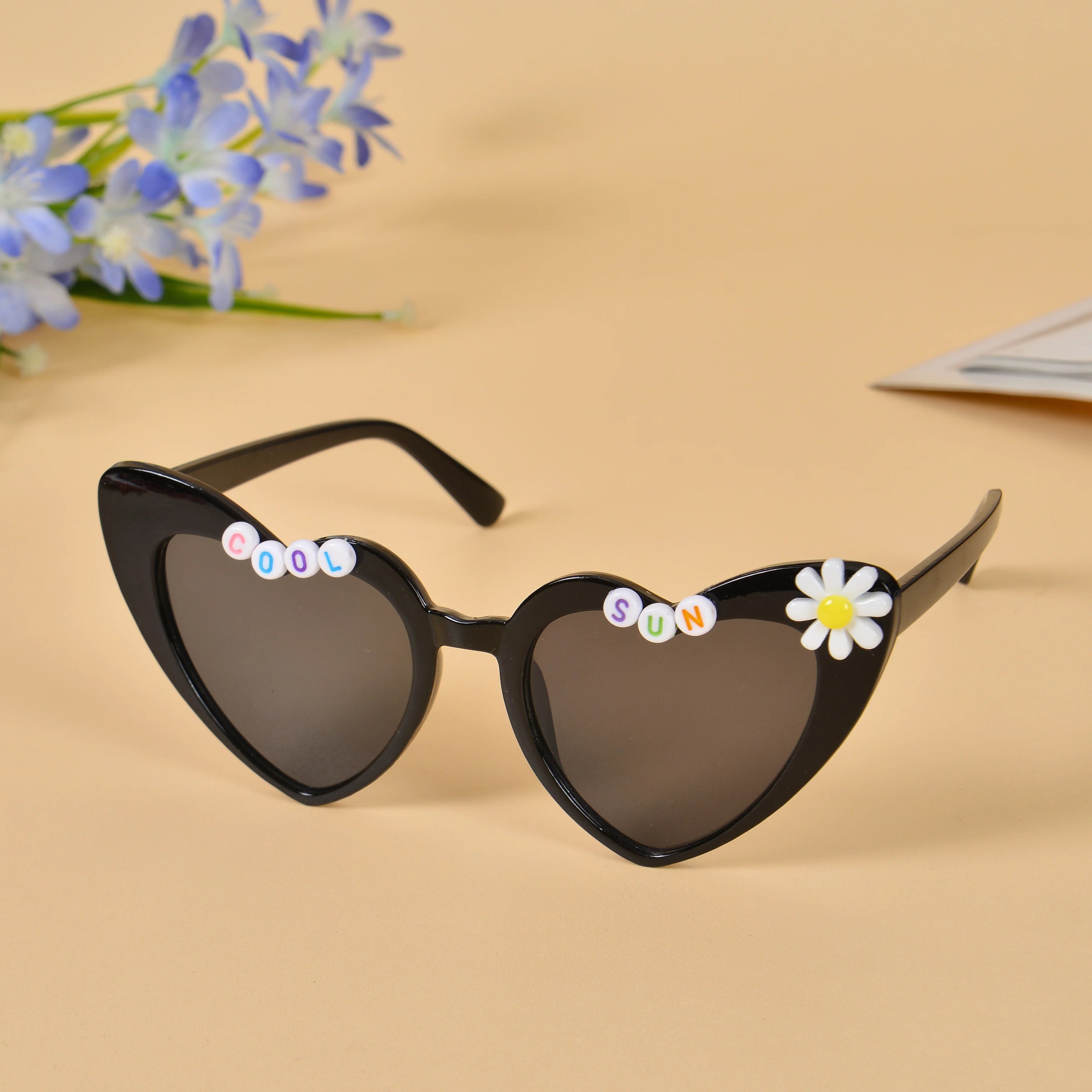 Personalized Heart-Shaped Word Bead Sunglasses - Image 5