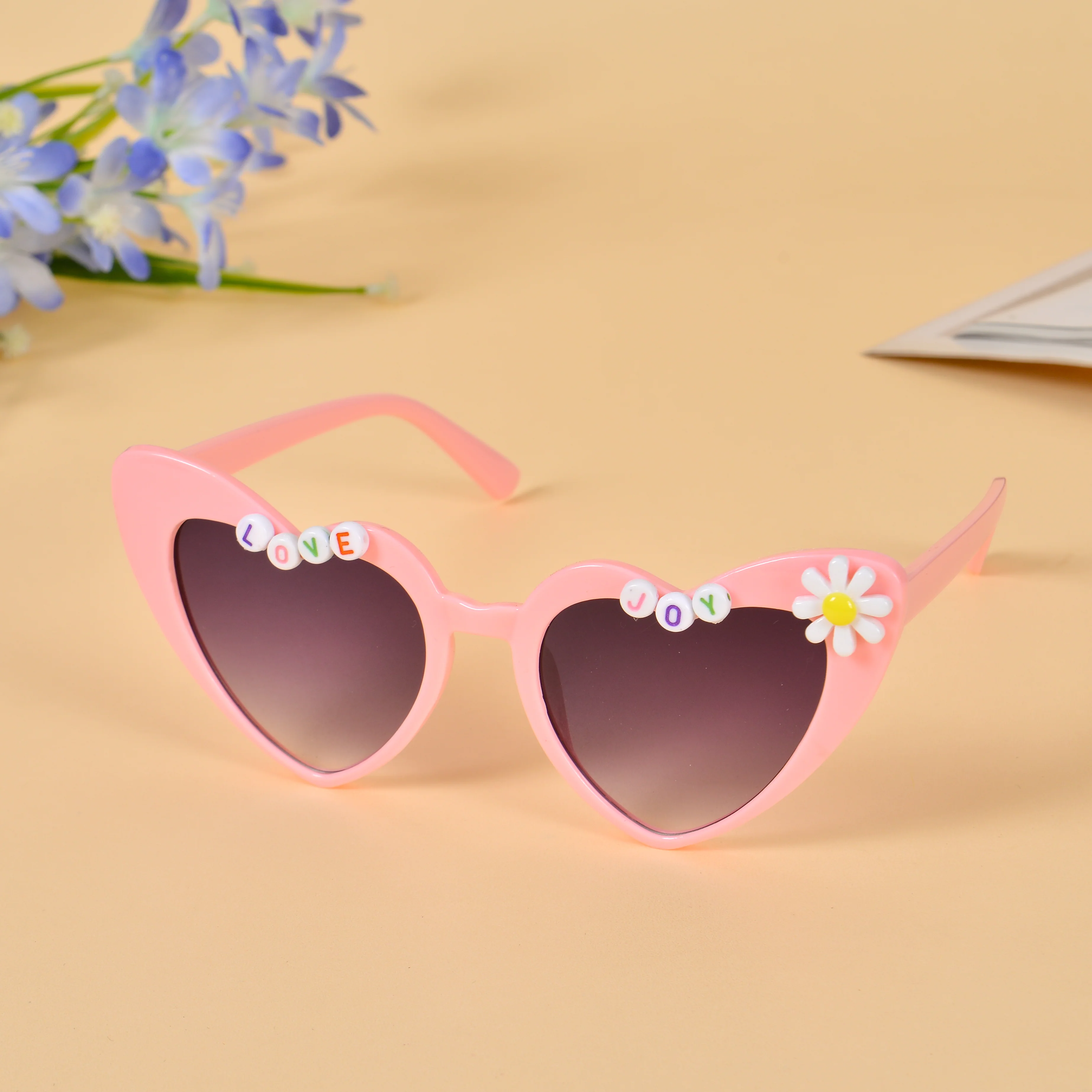 Personalized Heart-Shaped Word Bead Sunglasses - Image 6