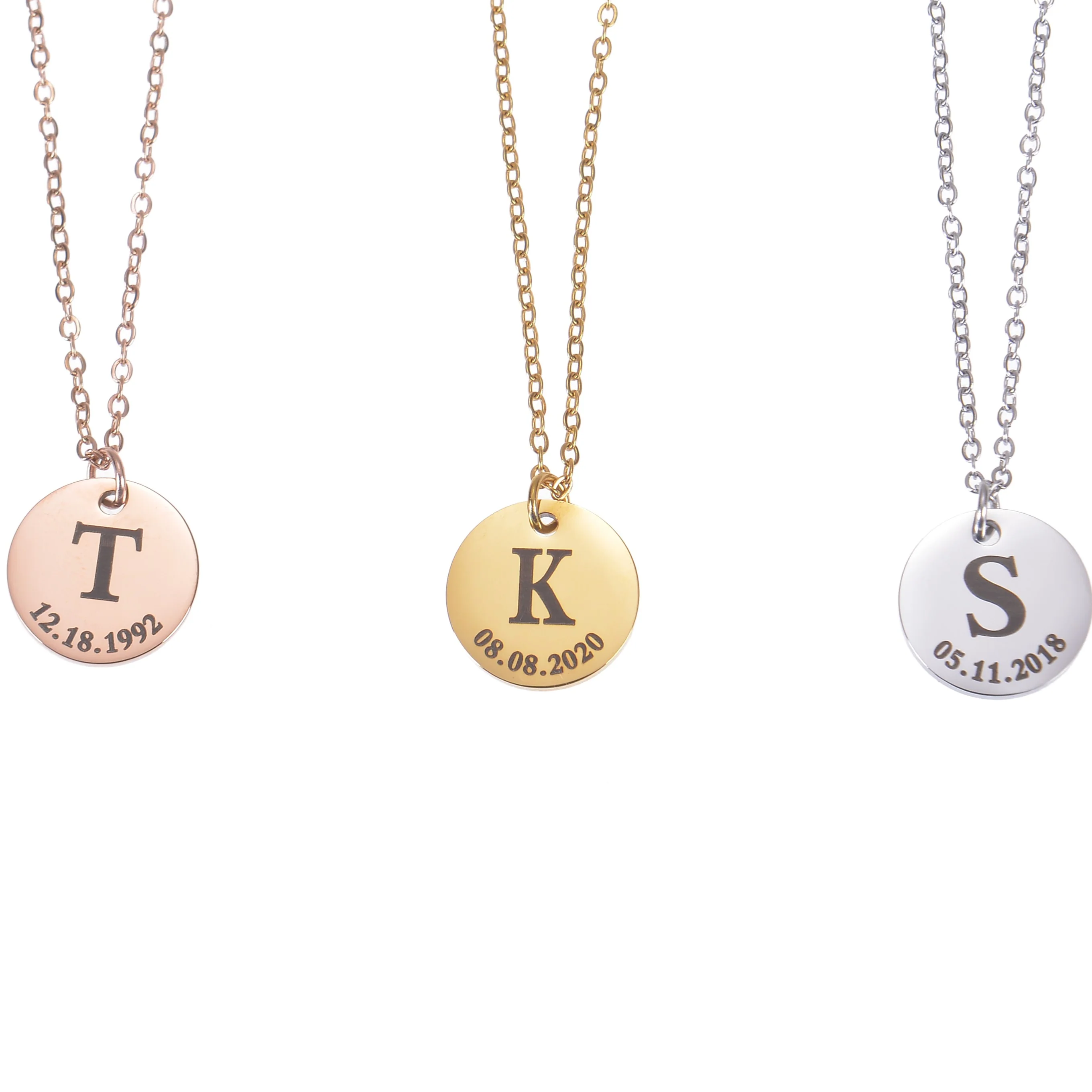 Personalized Initial & Birthdate Necklace