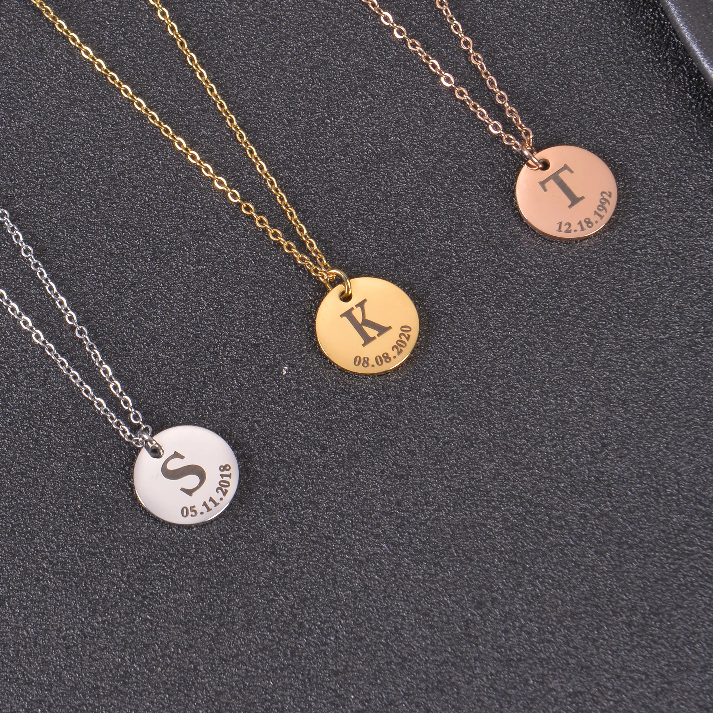 Personalized Initial & Birthdate Necklace - Image 2