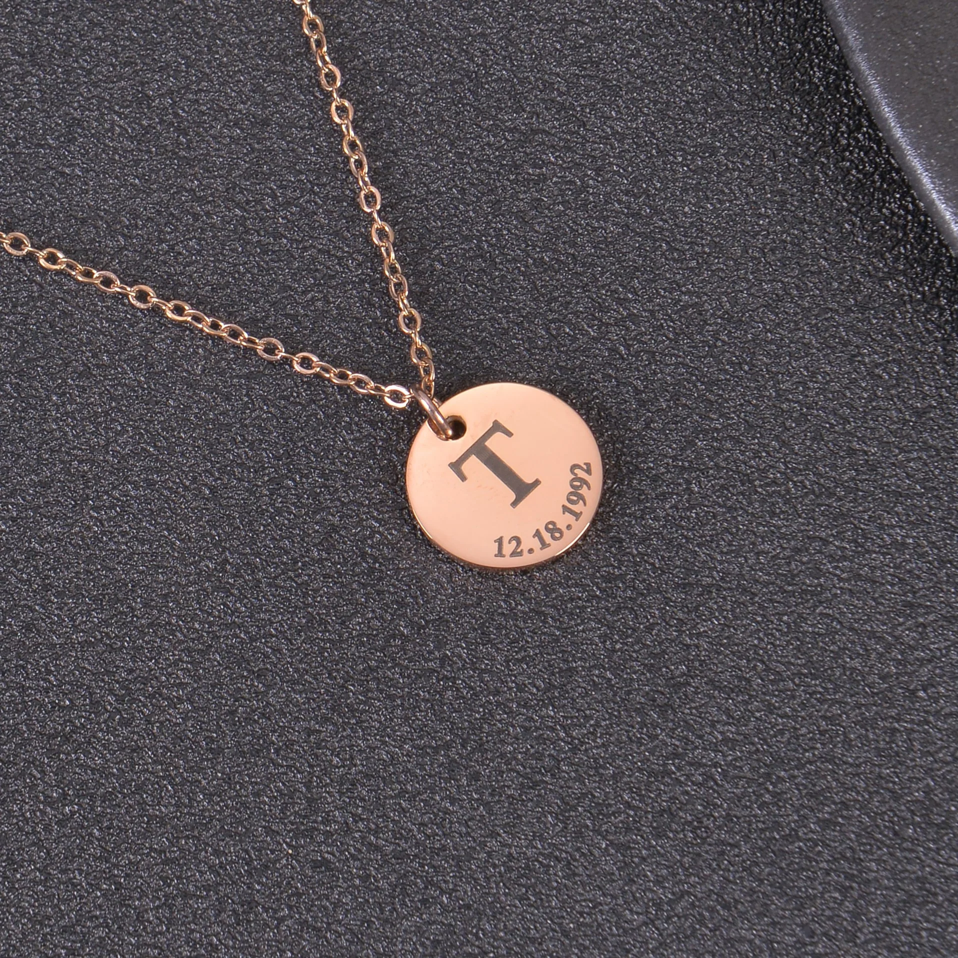 Personalized Initial & Birthdate Necklace - Image 3