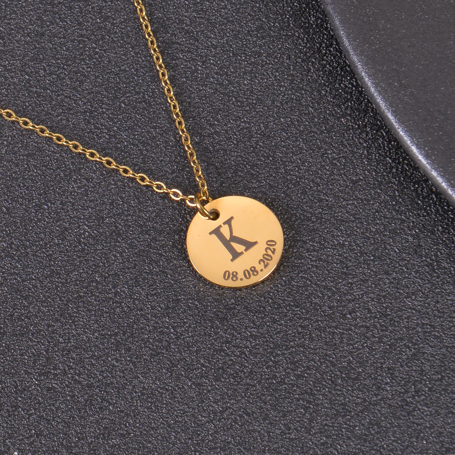 Personalized Initial & Birthdate Necklace - Image 4