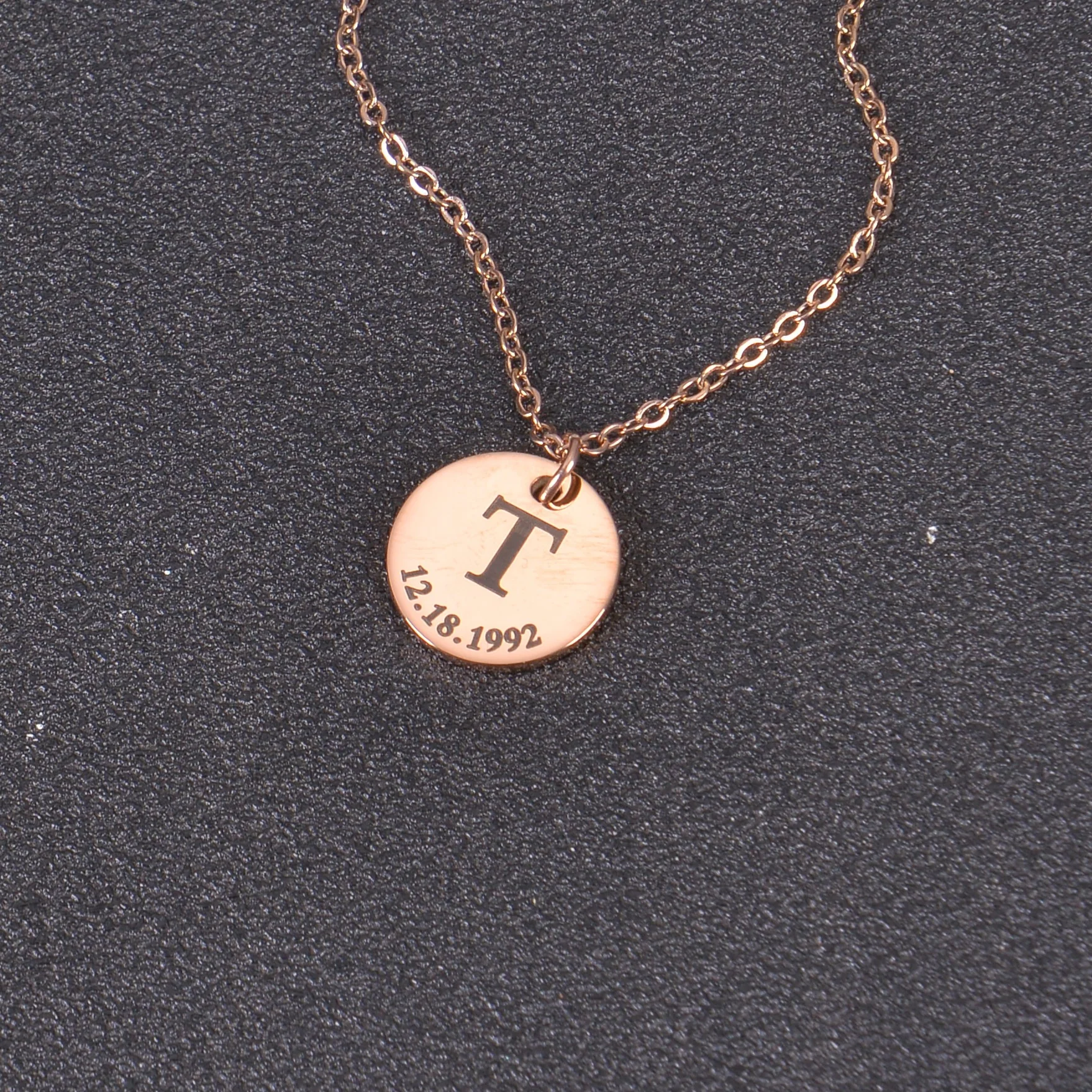 Personalized Initial & Birthdate Necklace - Image 5