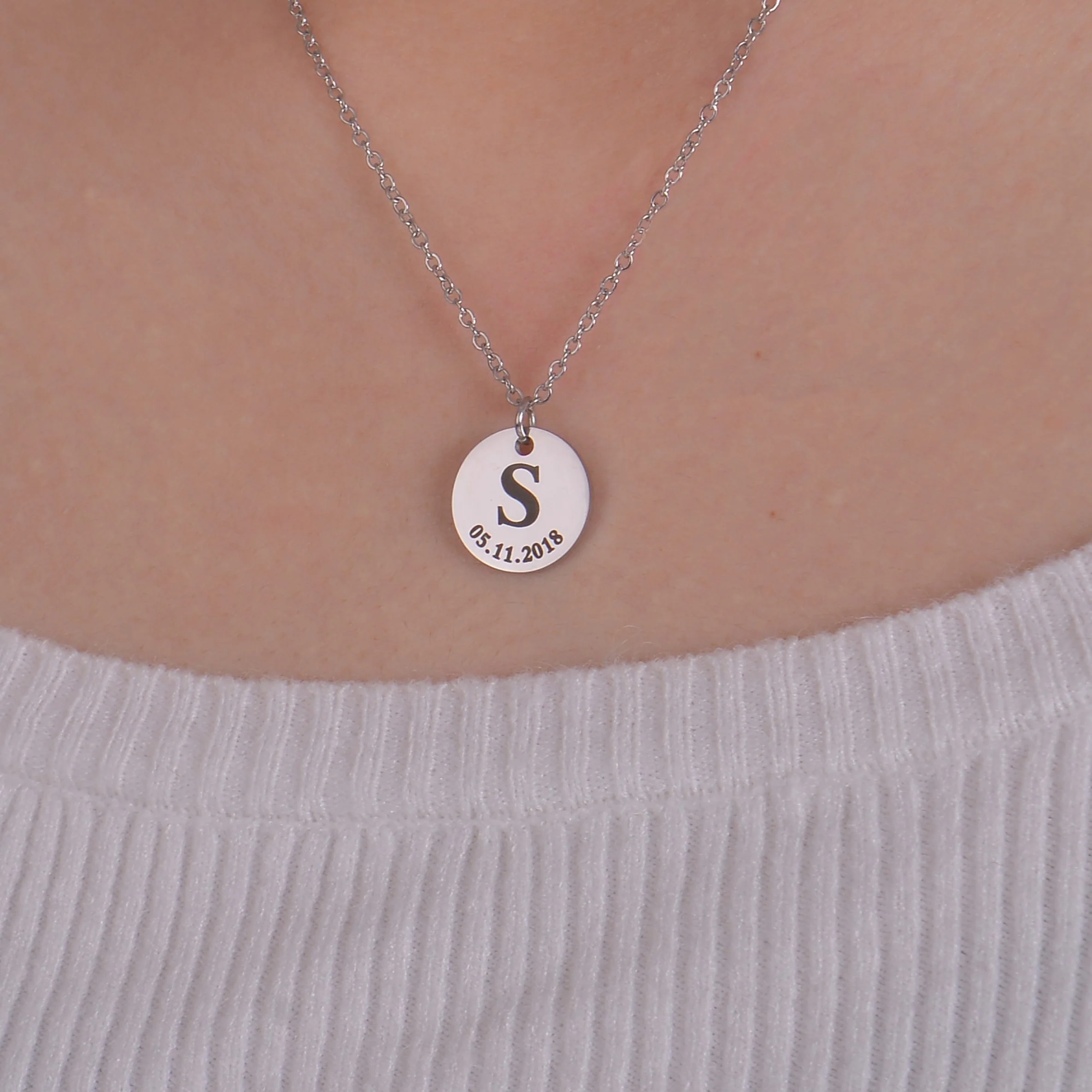 Personalized Initial & Birthdate Necklace - Image 6