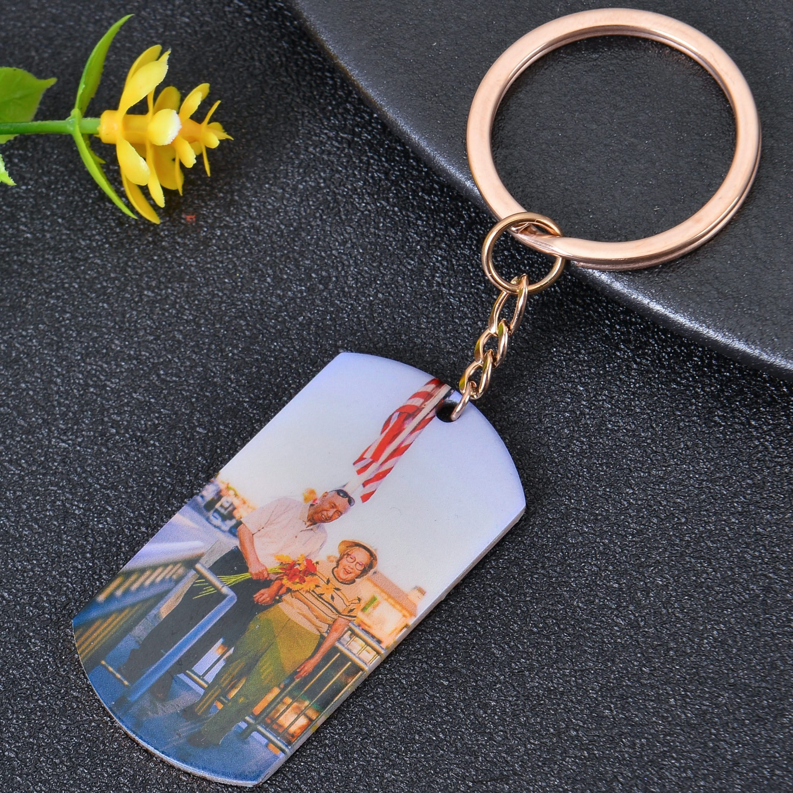 Personalized Military Style Colorful Photo Keychain - Image 3