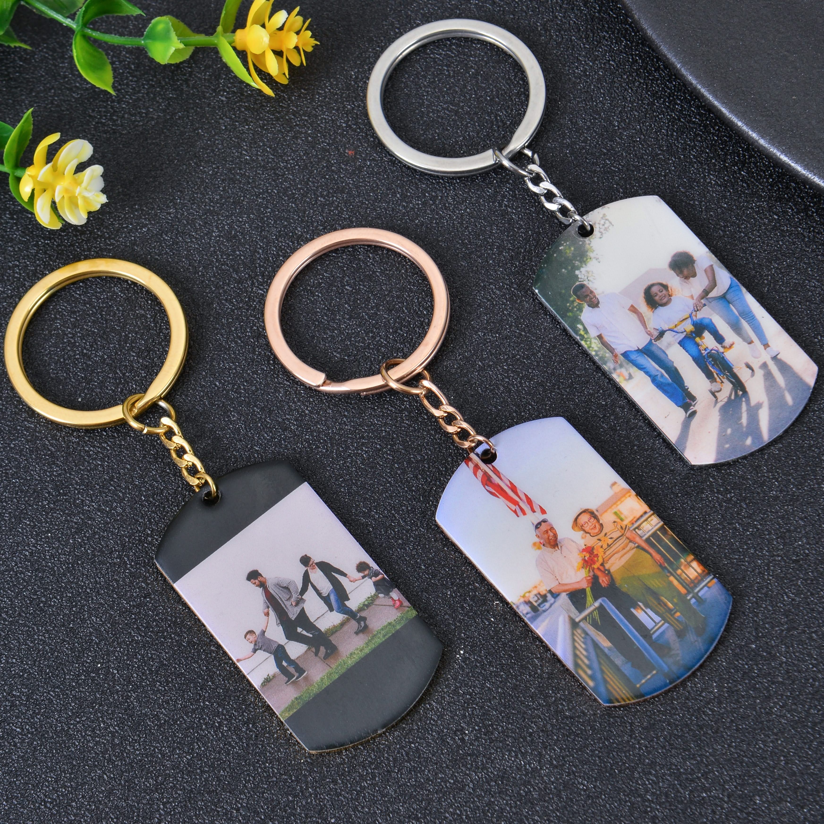 Personalized Military Style Colorful Photo Keychain - Image 5