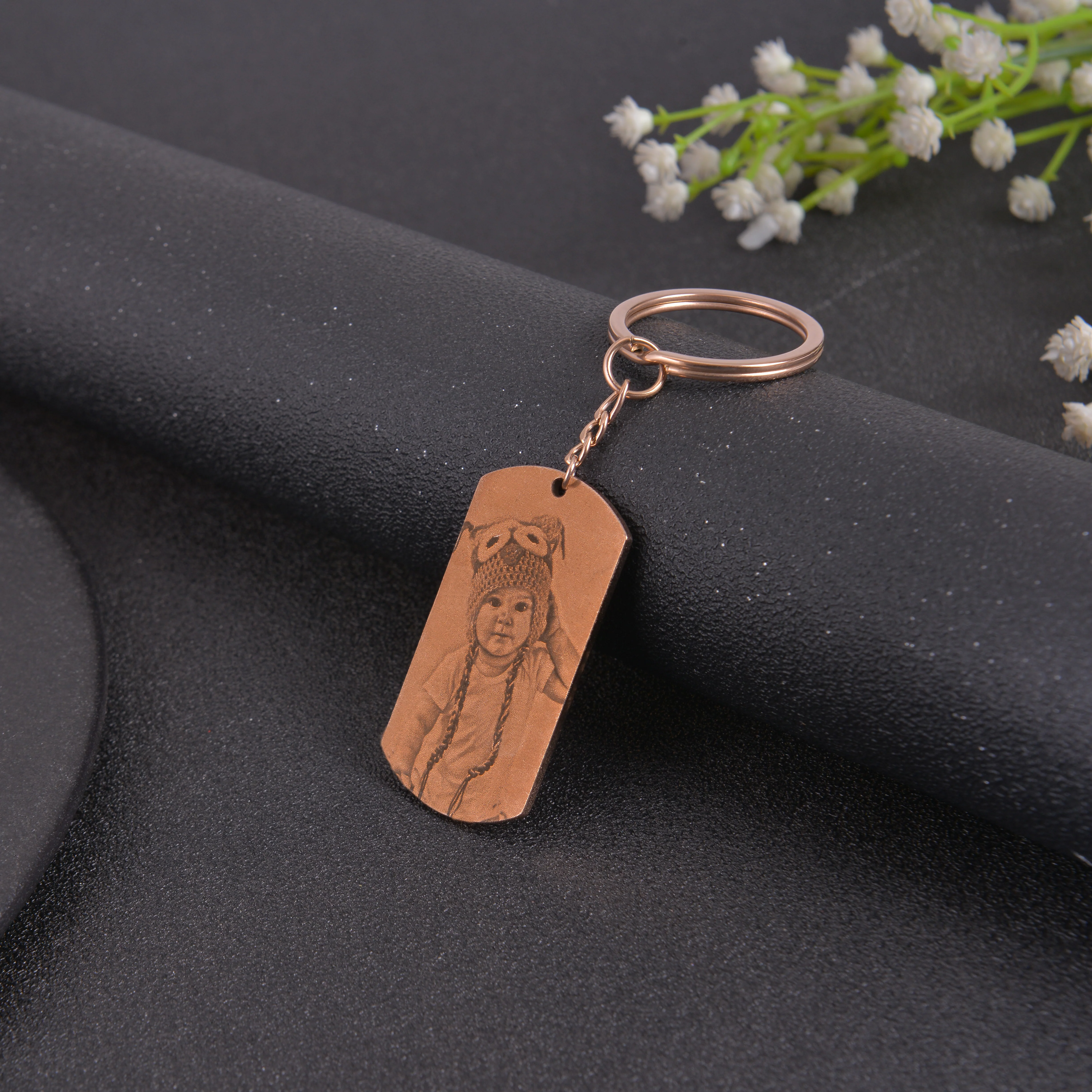 Personalized Military Style Photo Keychain - Image 10