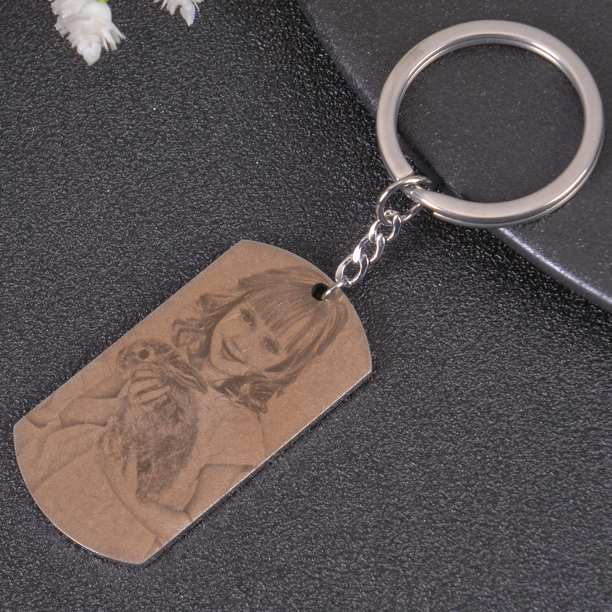 Personalized Military Style Photo Keychain - Image 3