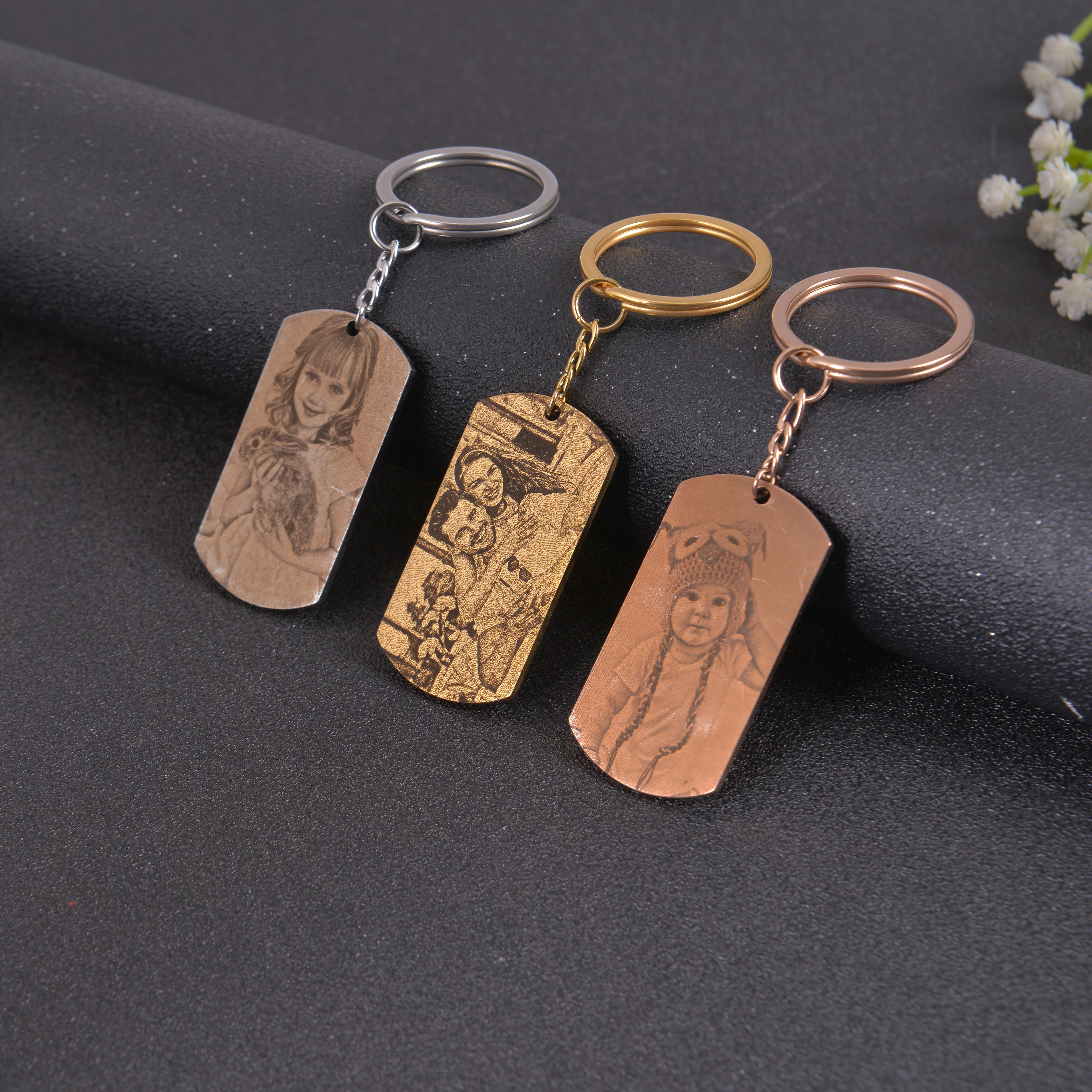 Personalized Military Style Photo Keychain - Image 7