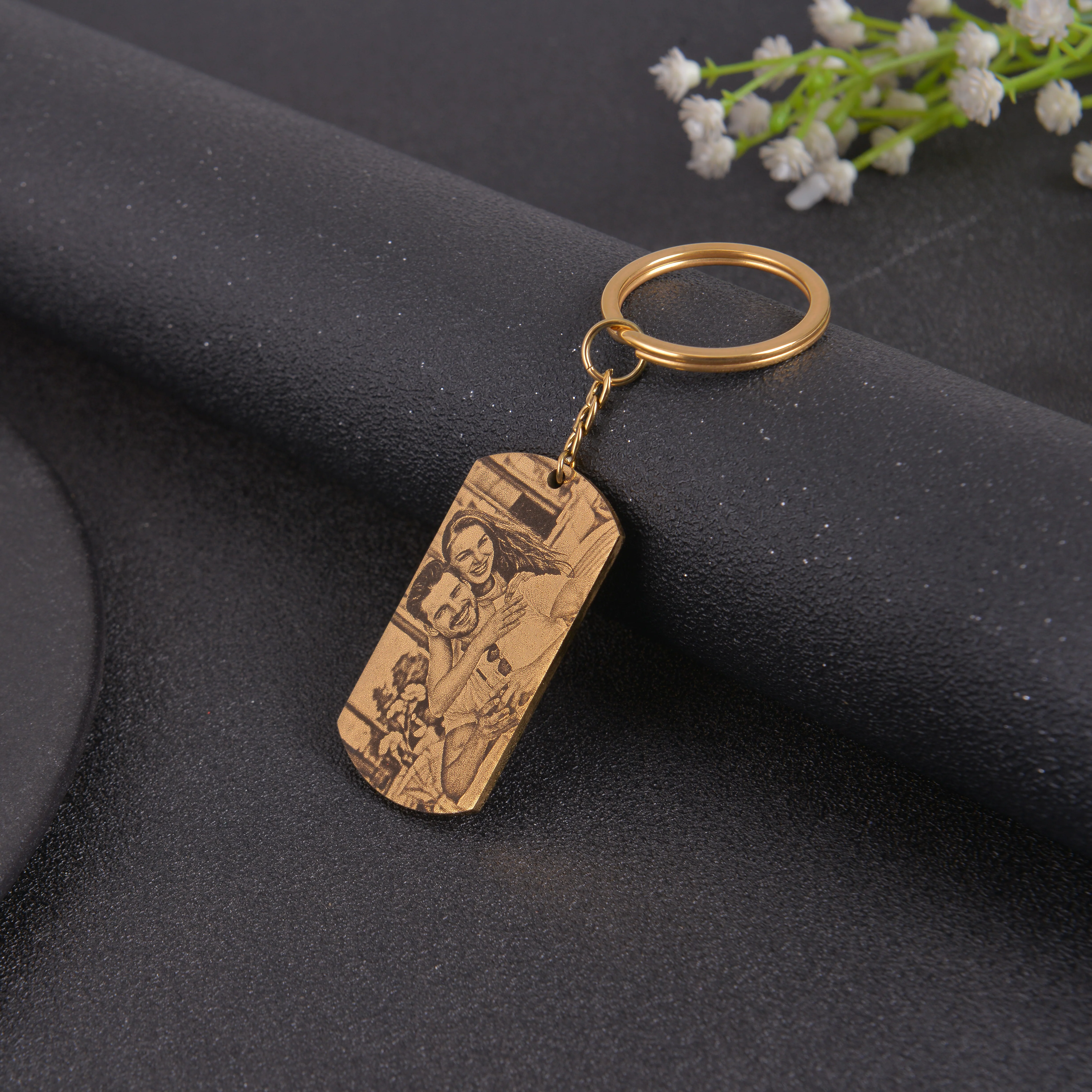 Personalized Military Style Photo Keychain - Image 8
