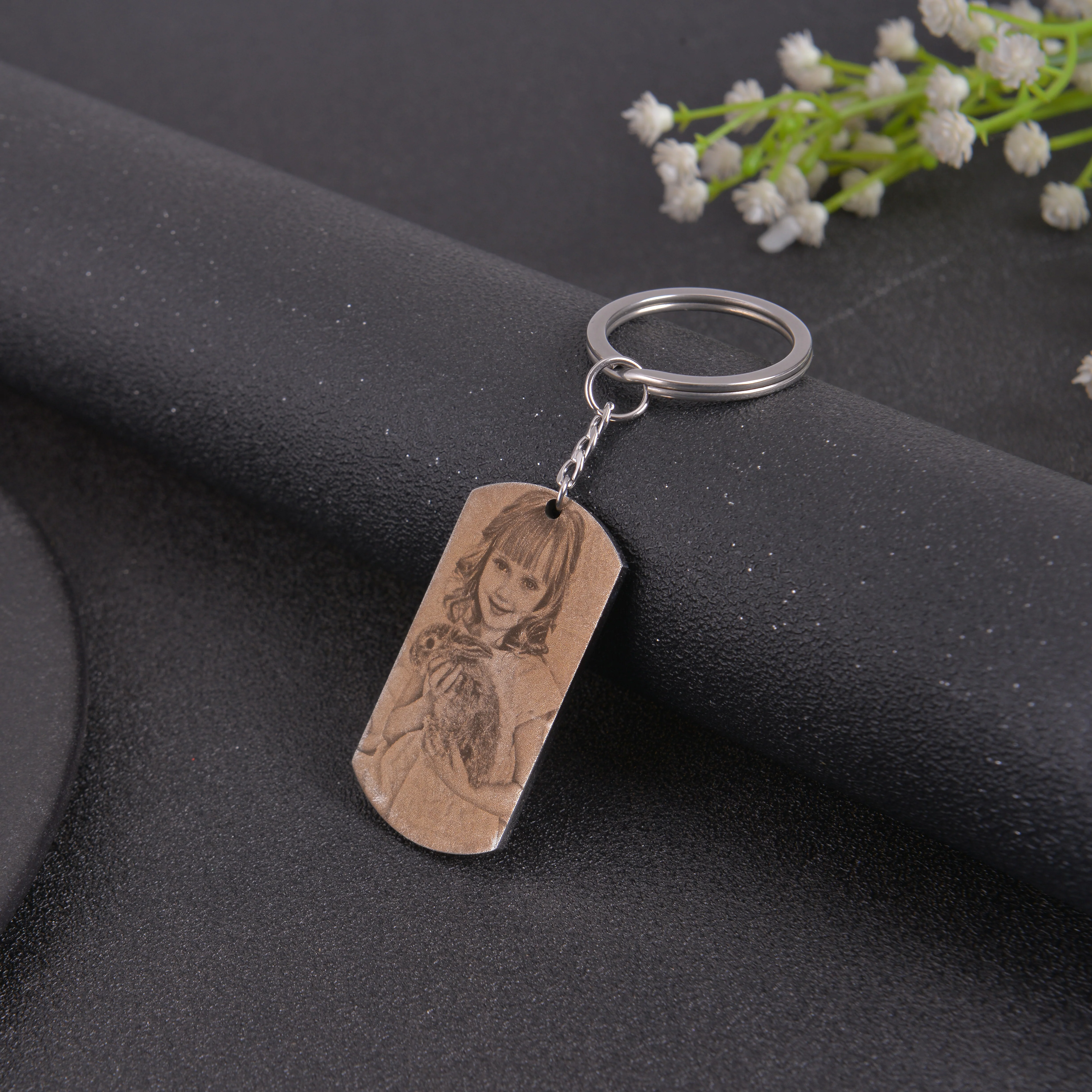 Personalized Military Style Photo Keychain - Image 9