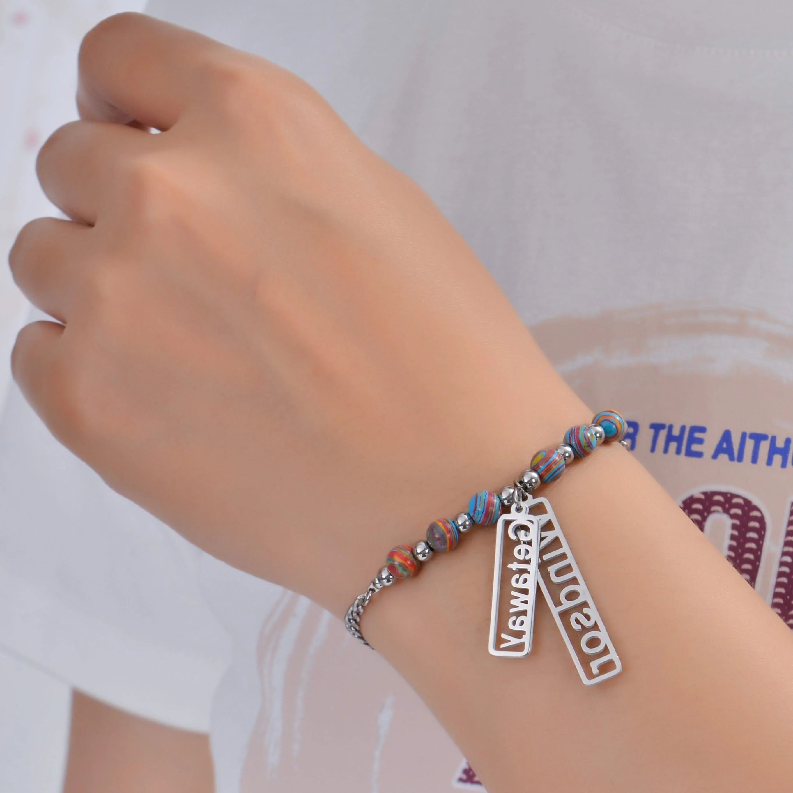 Personalized Multiple Name Bead Bracelet - Image 6
