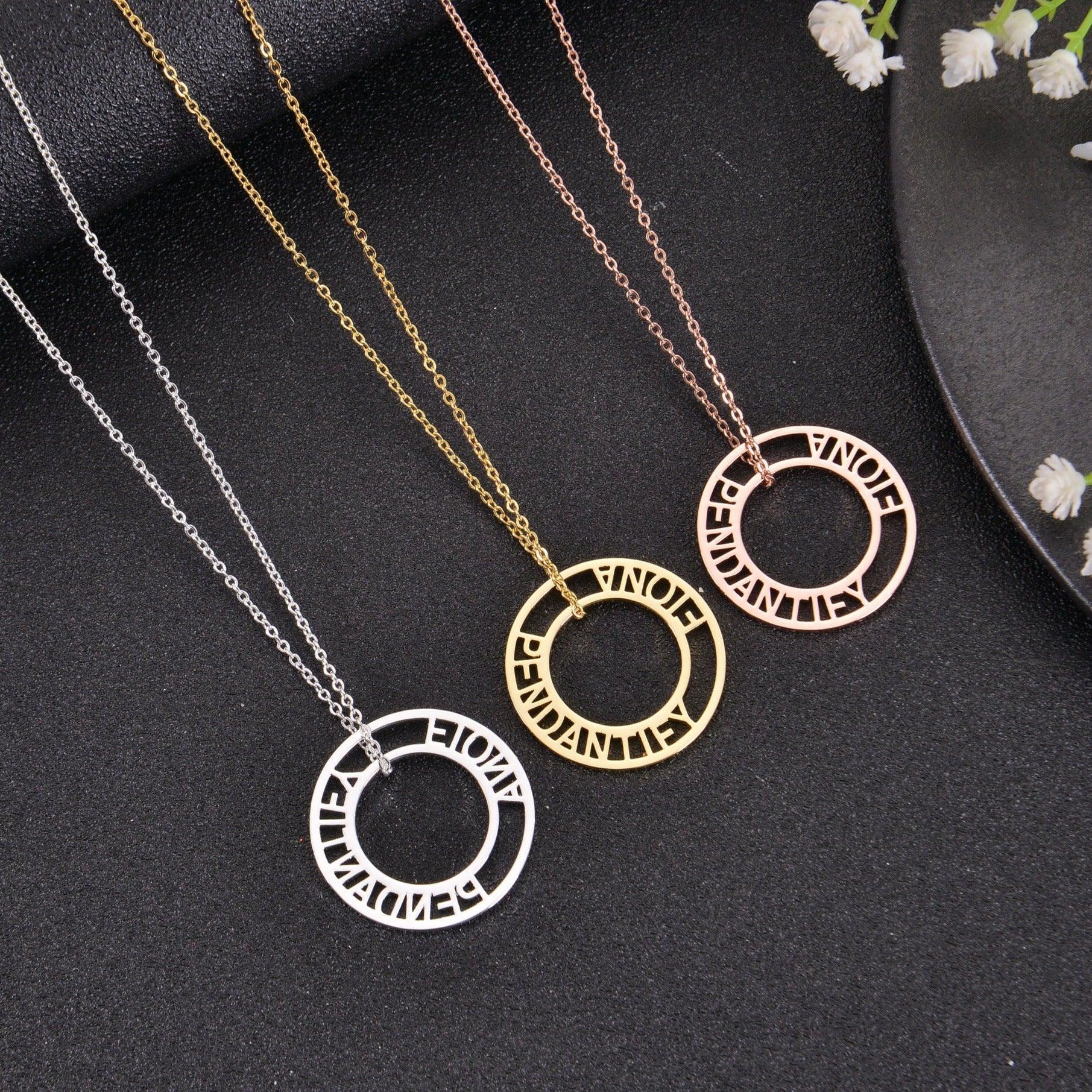 Personalized Round Necklace with Multiple Names - Image 2