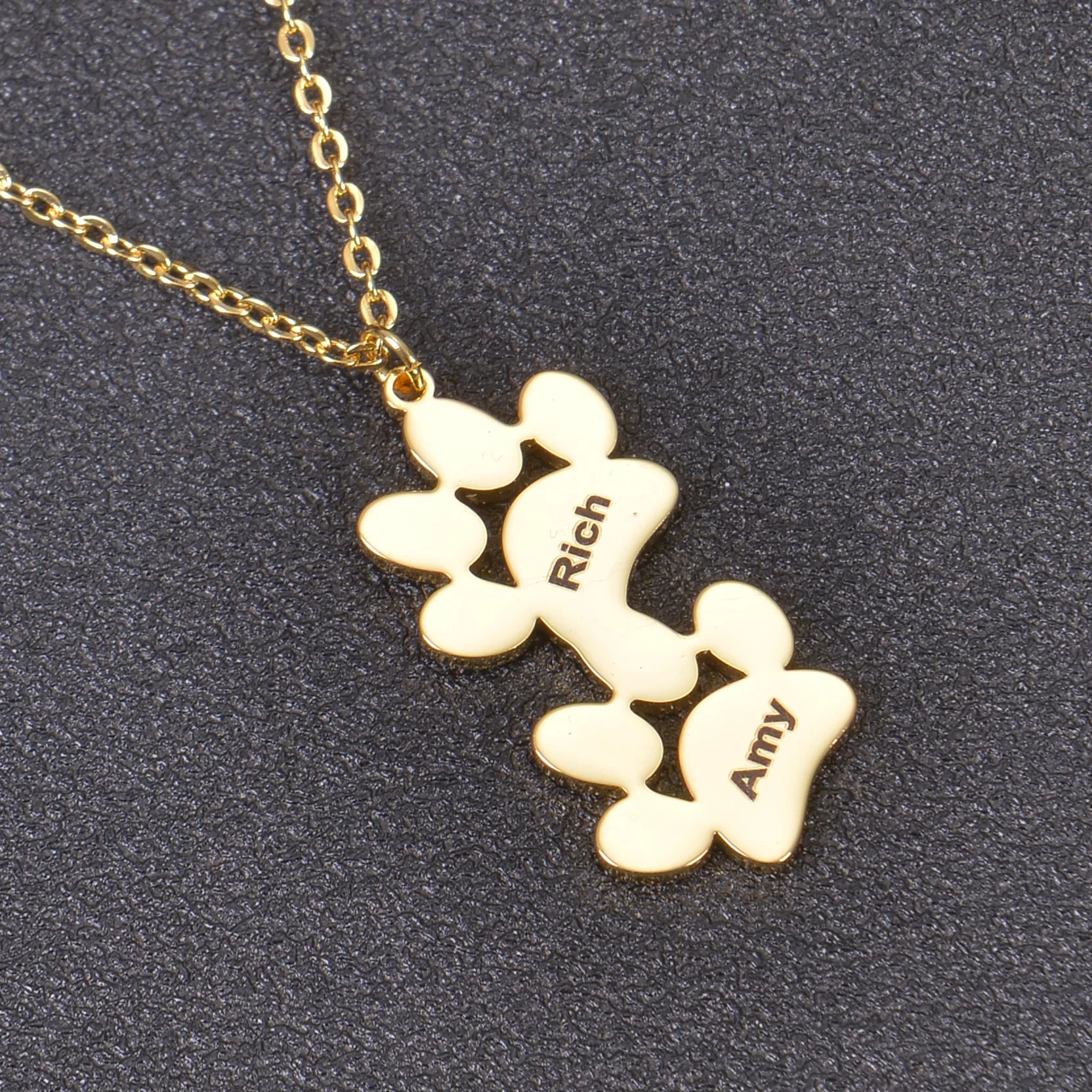 Personalized Multiple Name Paw Necklace - Image 2