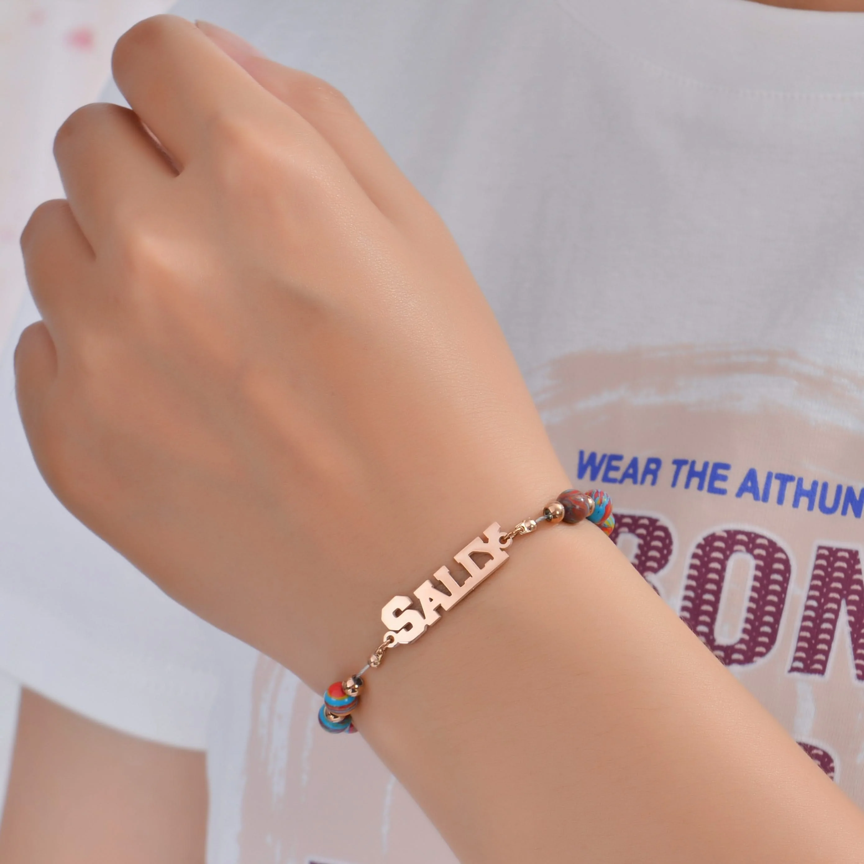 Personalized Name Bead Bracelet - Image 5