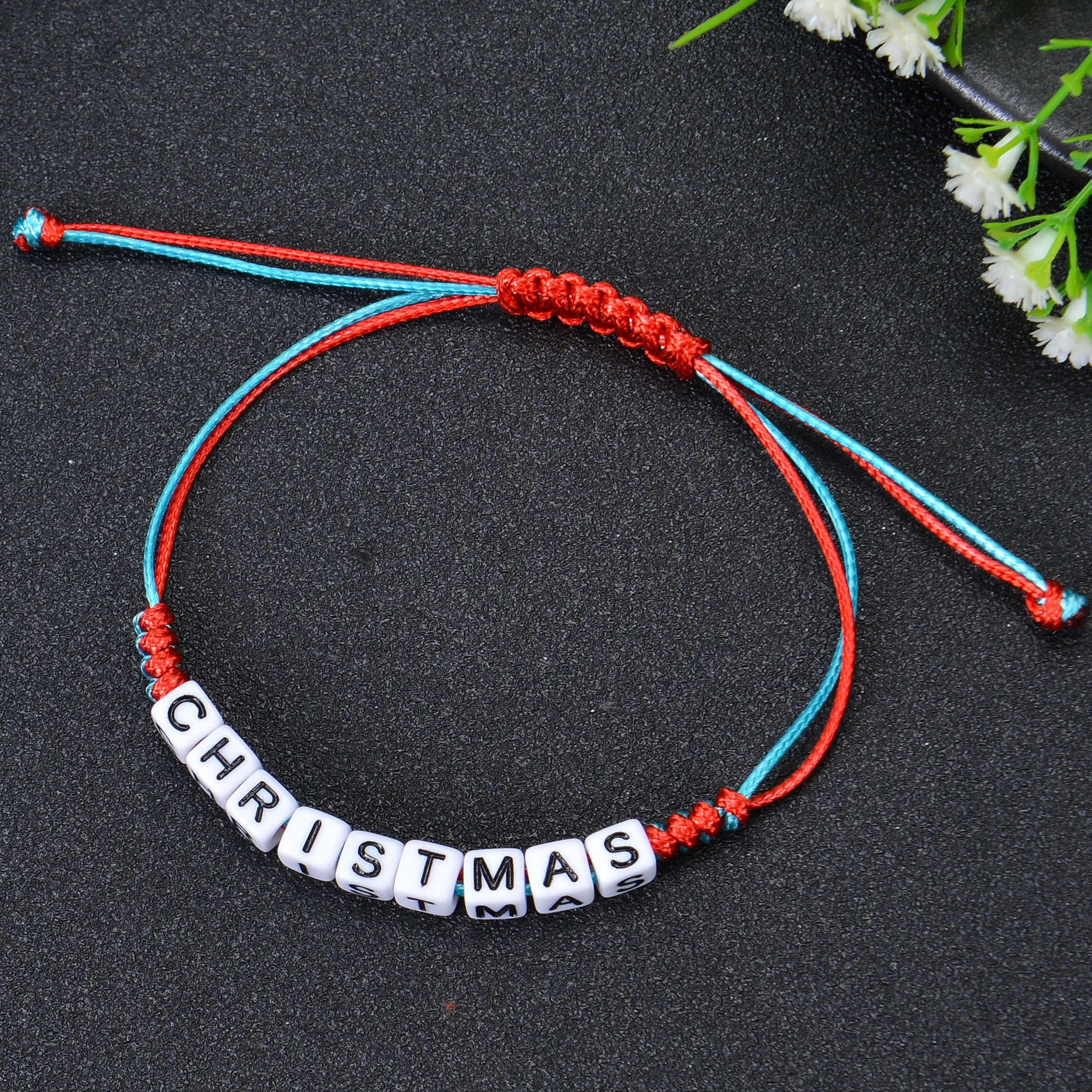 Personalized Name Custom Beaded Bracelet with Multi Color Fabric Link - Image 5