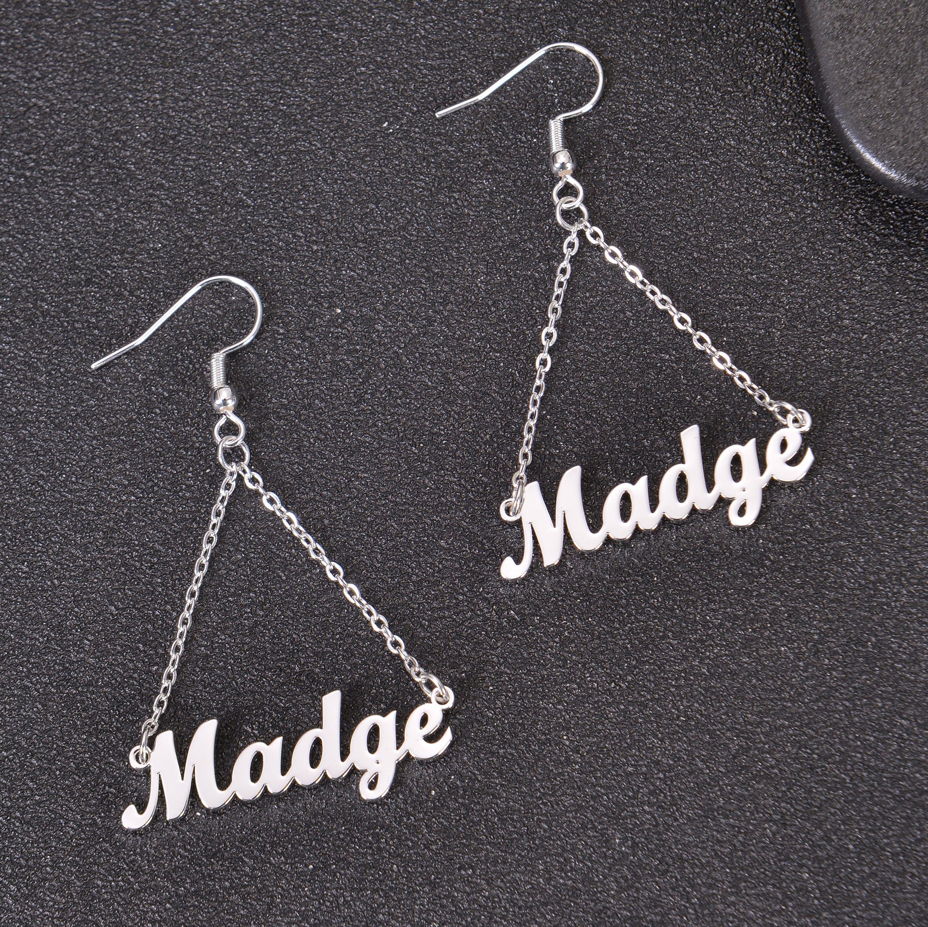 Personalized Name Dangle Earrings - Image 6