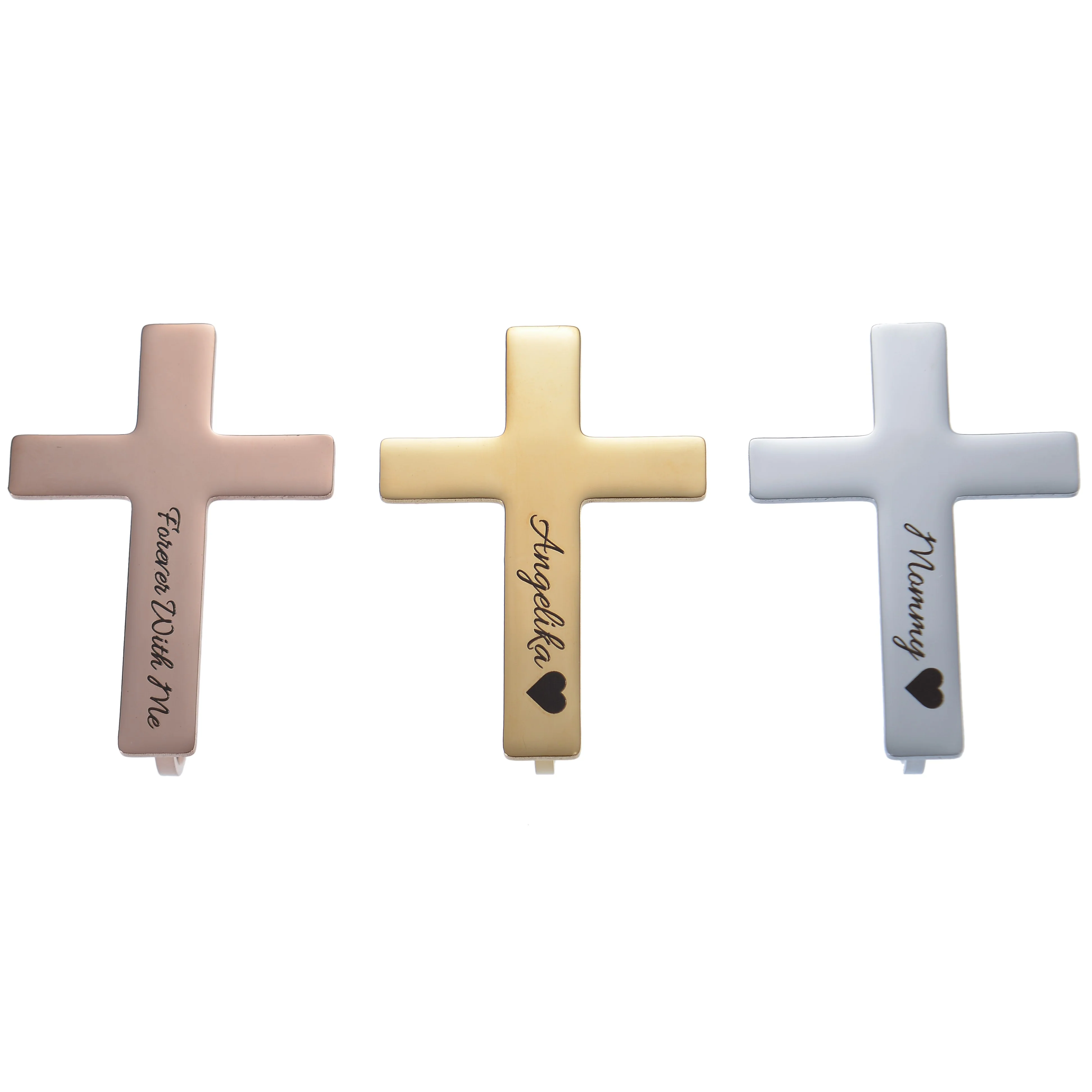 Personalized Name Two Finger Cross Ring